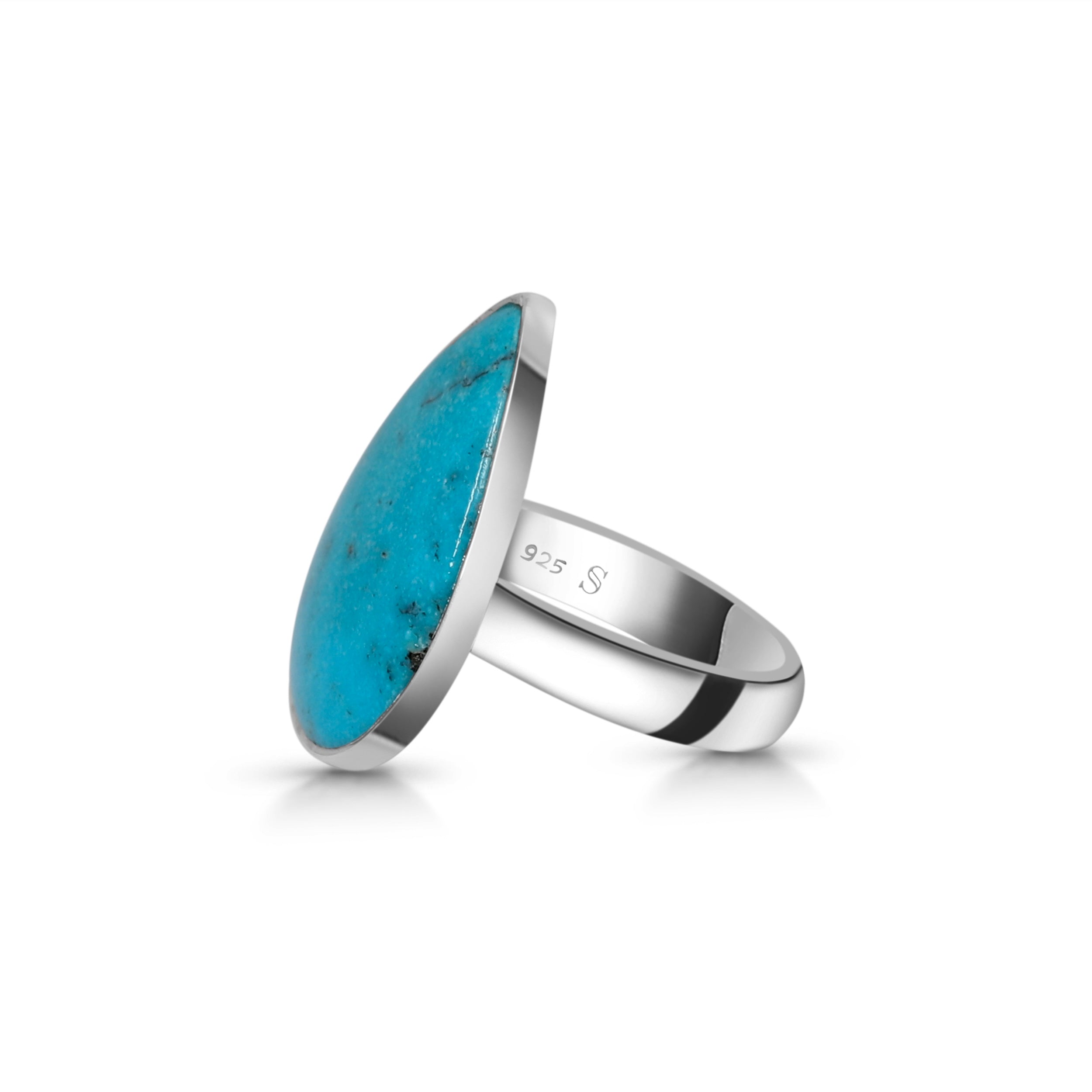 Turquoise Adjustable Ring-(TRQ-R-67.)