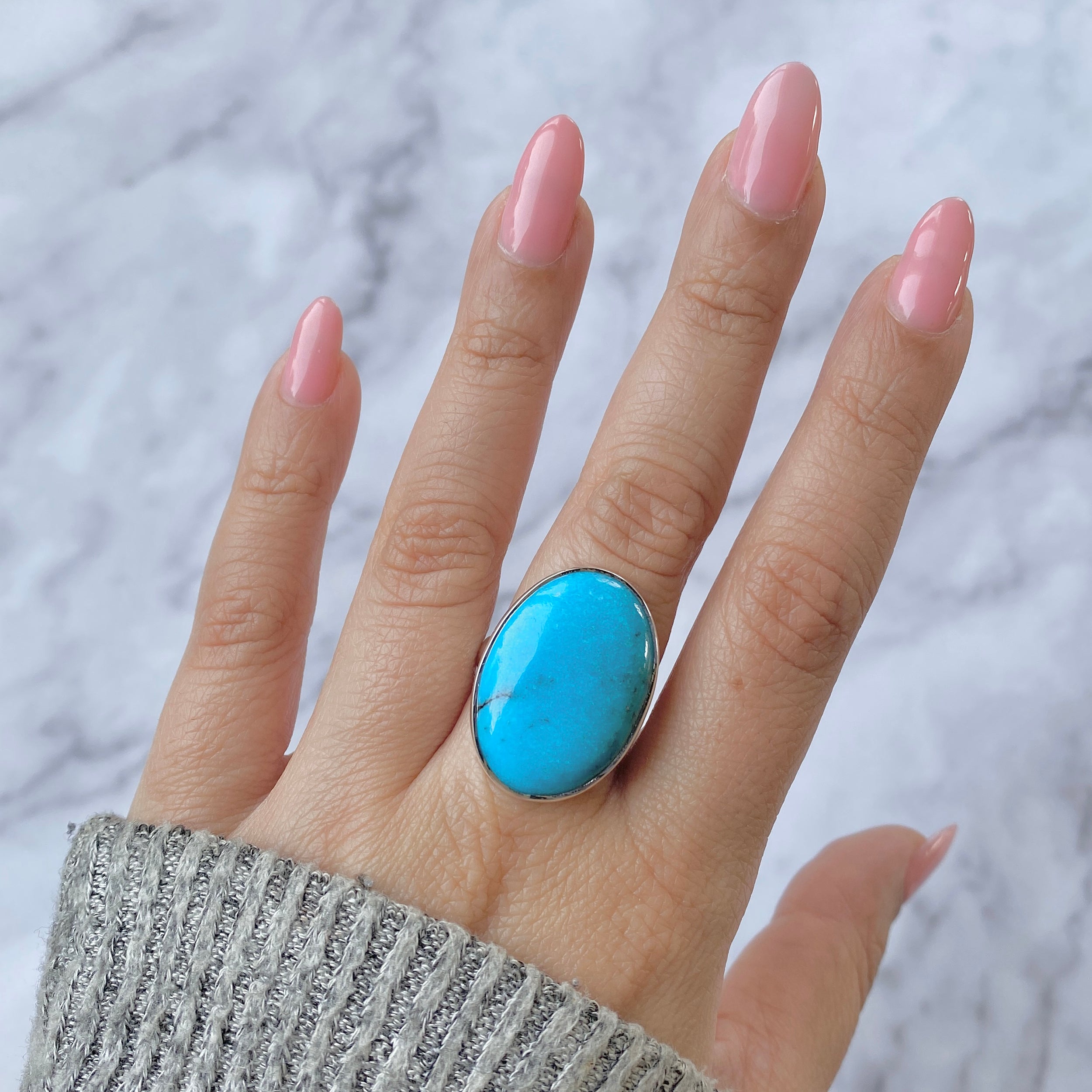 Turquoise Adjustable Ring-(TRQ-R-73.)