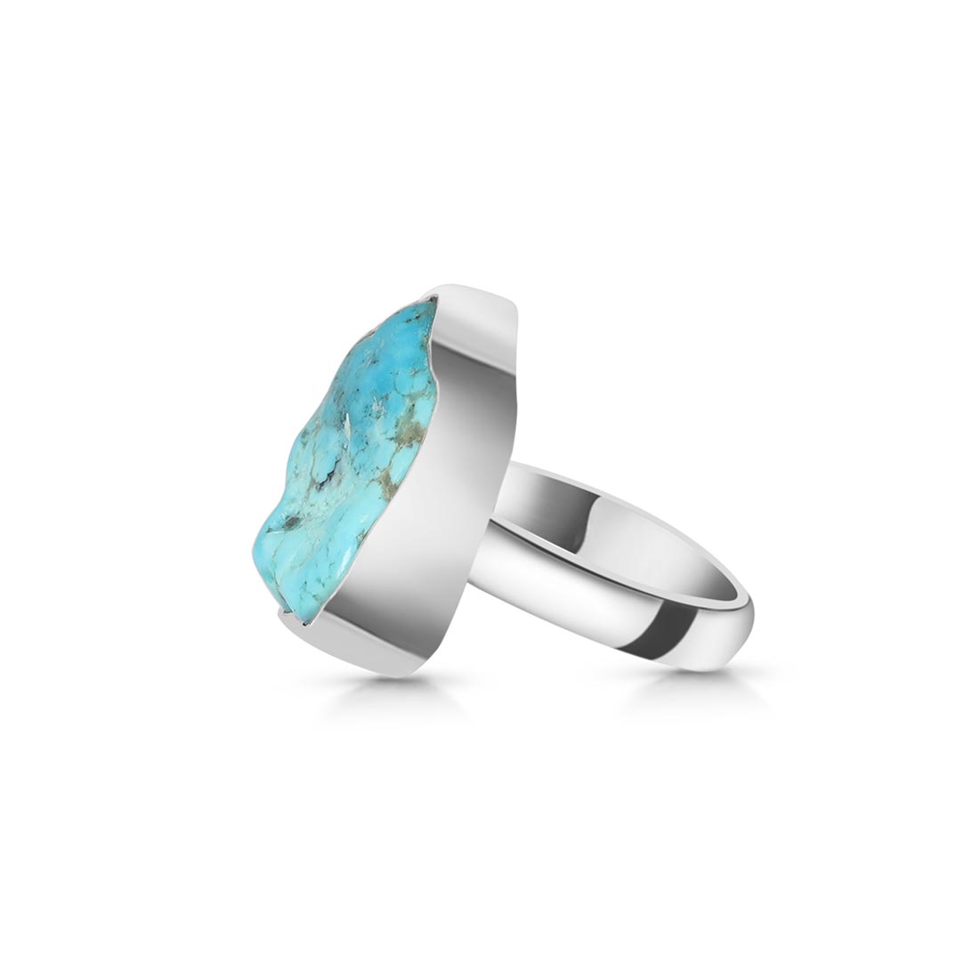 Turquoise (Rough) Adjustable Ring-(TRQ-R-78.)