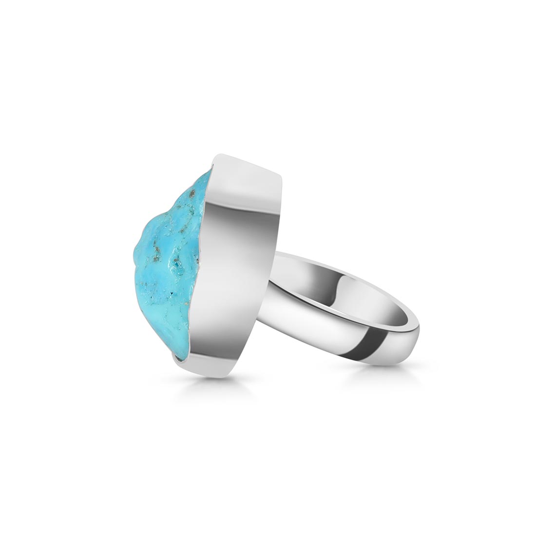 Turquoise (Rough) Adjustable Ring-(TRQ-R-80)