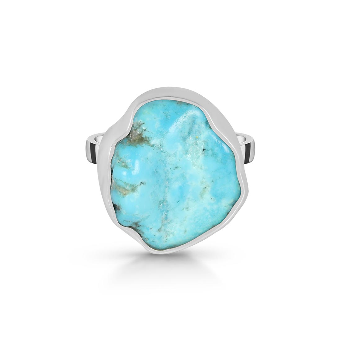 Turquoise (Rough) Adjustable Ring-(TRQ-R-83)