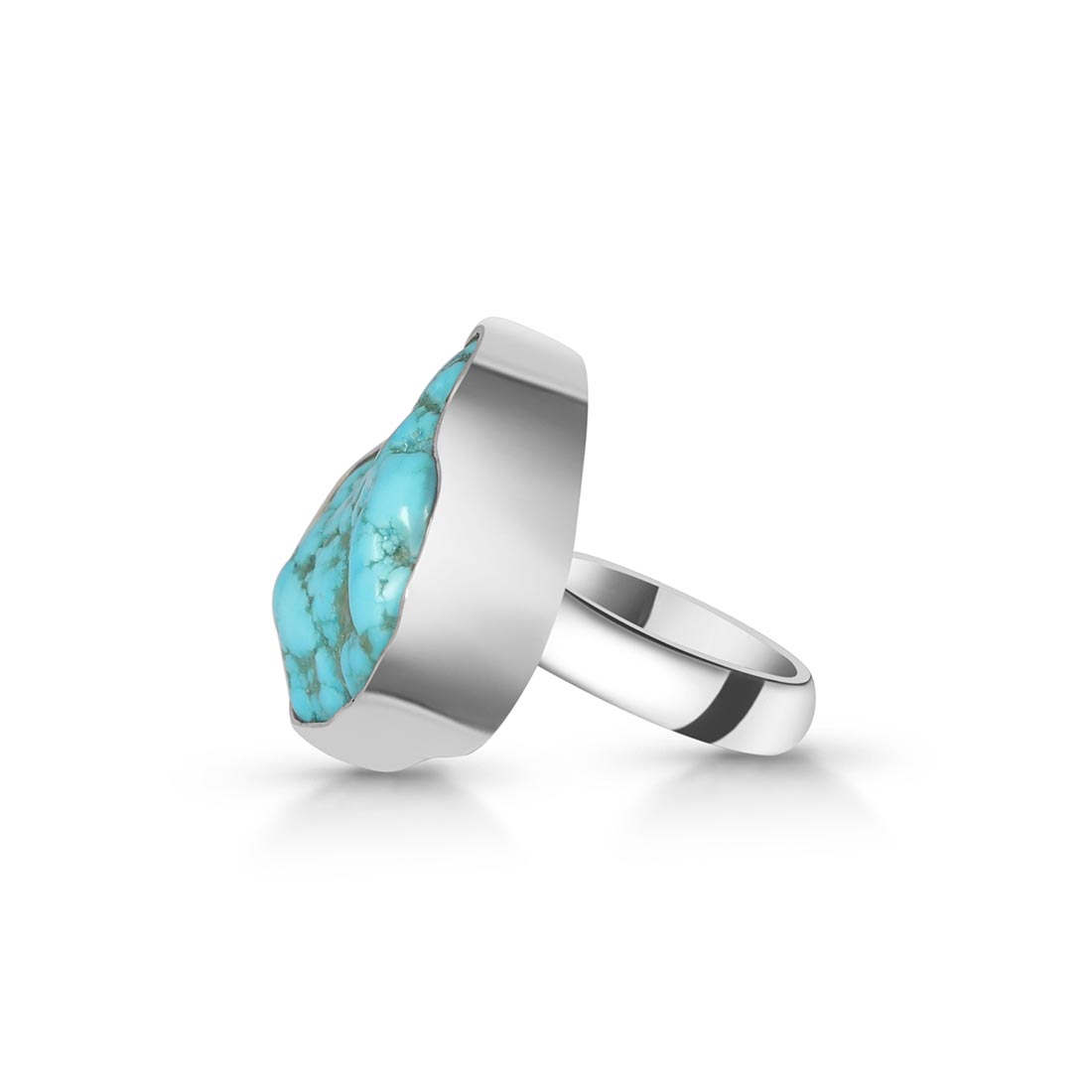 Turquoise (Rough) Adjustable Ring-(TRQ-R-86)