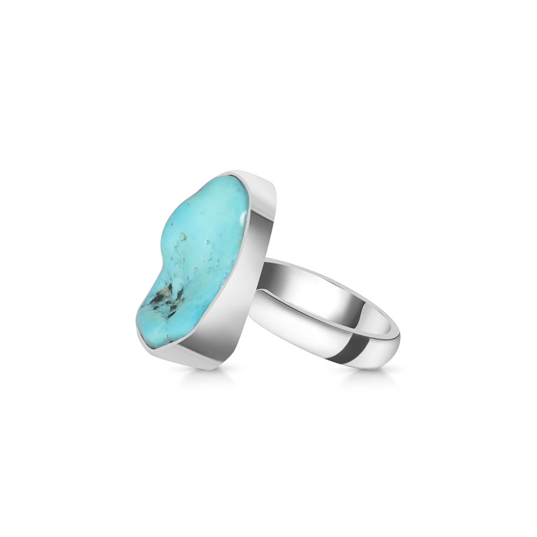 Turquoise (Rough) Adjustable Ring-(TRQ-R-88.)