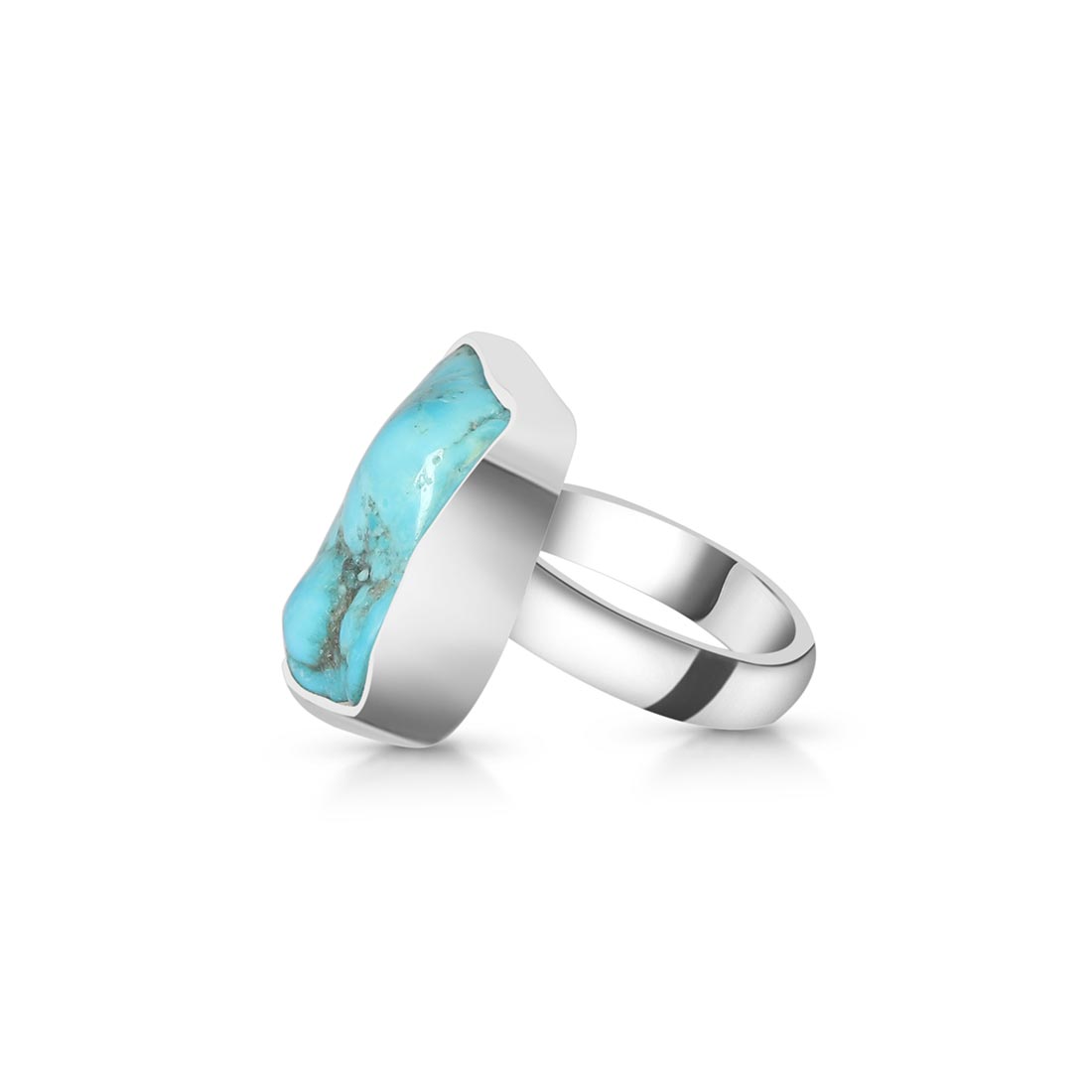 Turquoise (Rough) Adjustable Ring-(TRQ-R-89)