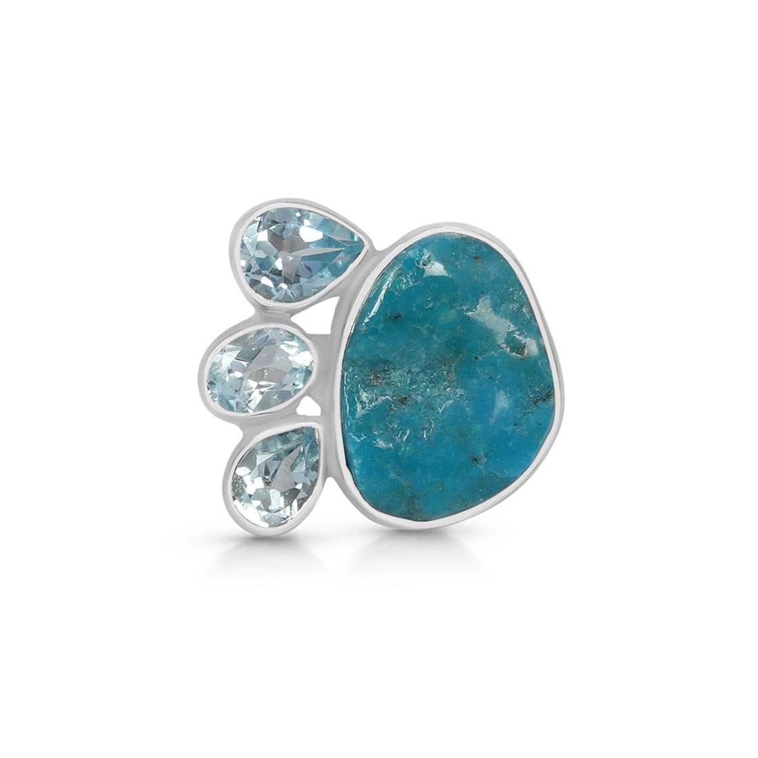 Turquoise (Rough) Adjustable Ring-(TRQ-R-9.)