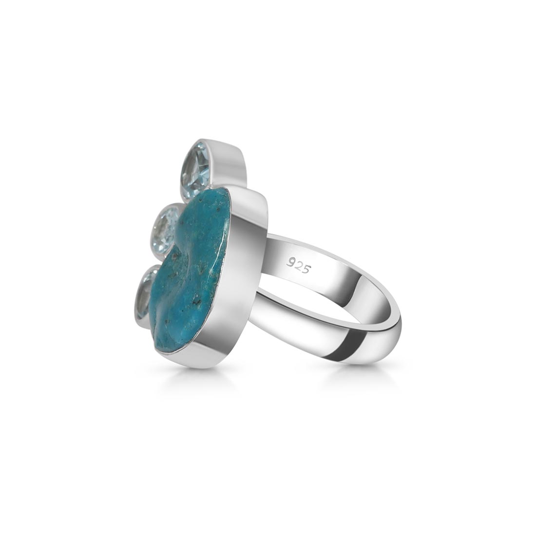 Turquoise (Rough) Adjustable Ring-(TRQ-R-9.)