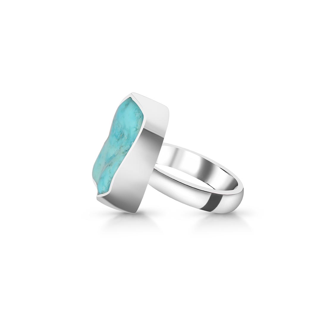 Turquoise (Rough) Adjustable Ring-(TRQ-R-90)
