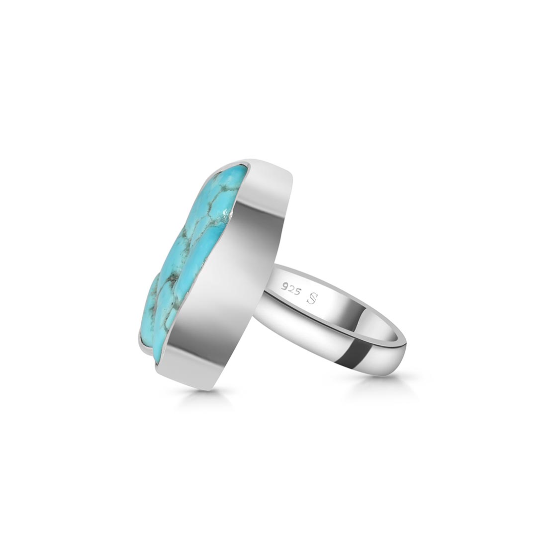 Turquoise (Rough) Adjustable Ring-(TRQ-R-91)