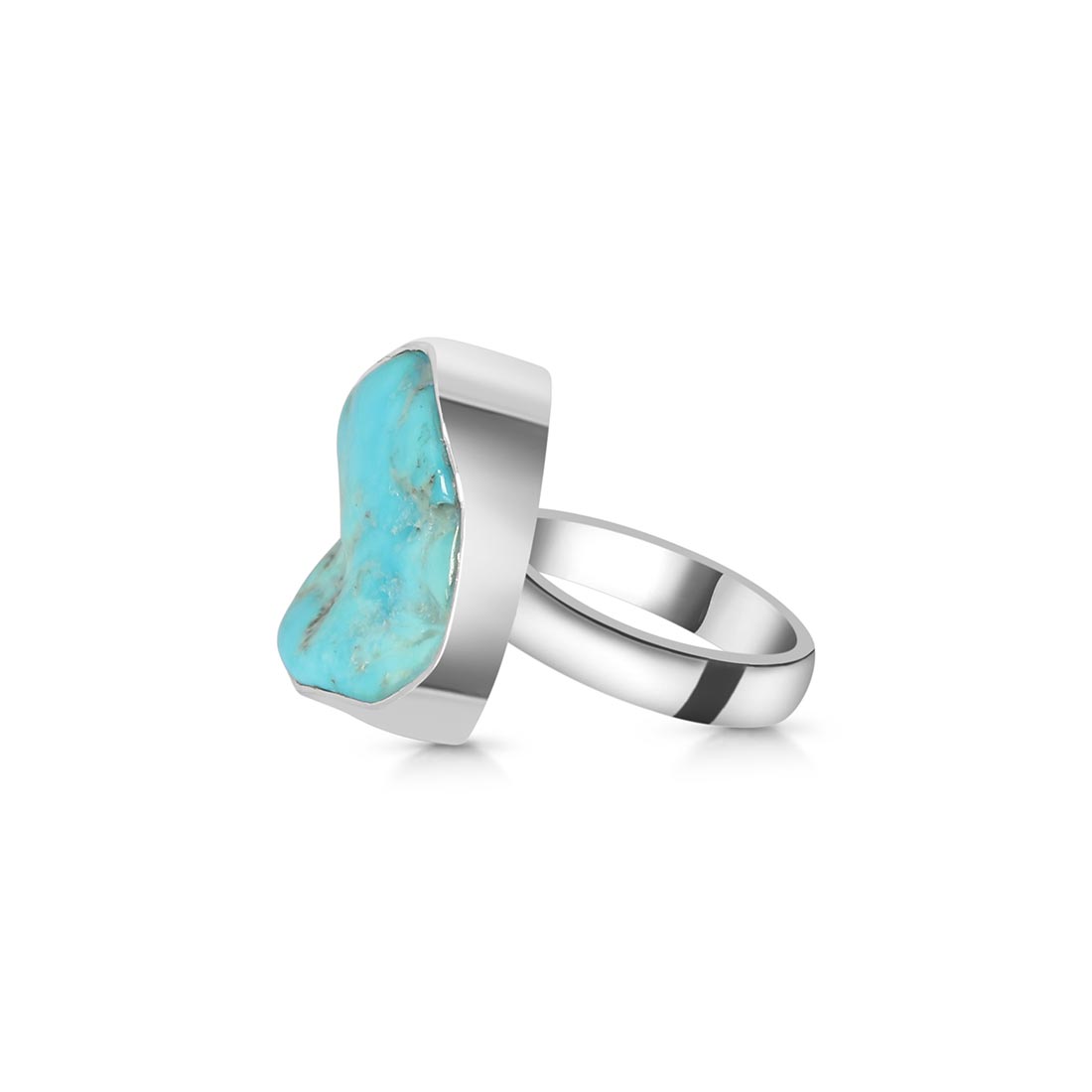 Turquoise (Rough) Adjustable Ring-(TRQ-R-92.)