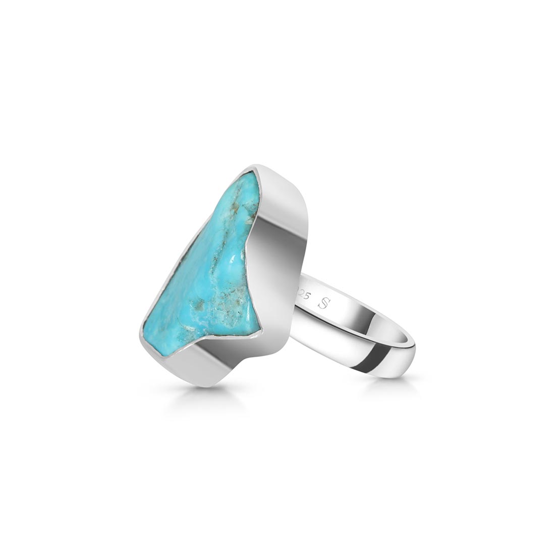 Turquoise (Rough) Adjustable Ring-(TRQ-R-93.)