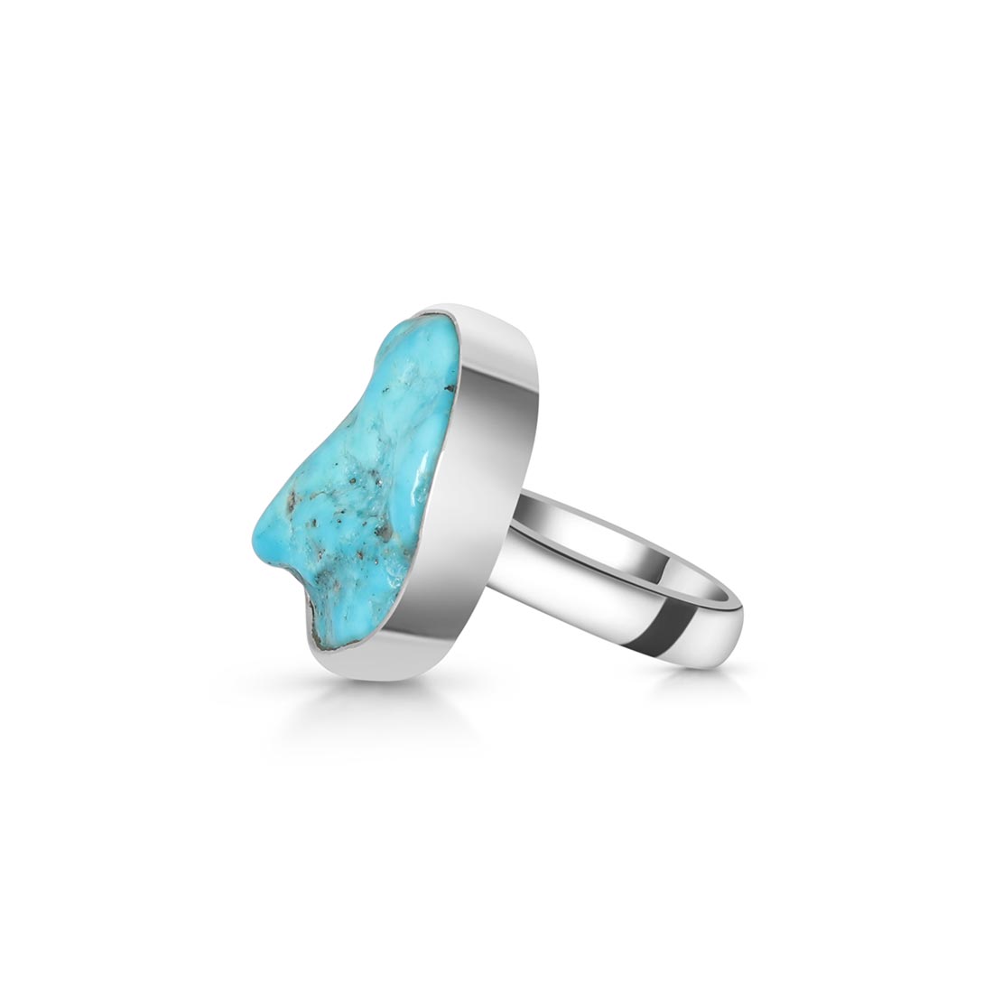 Turquoise (Rough) Adjustable Ring-(TRQ-R-94.)