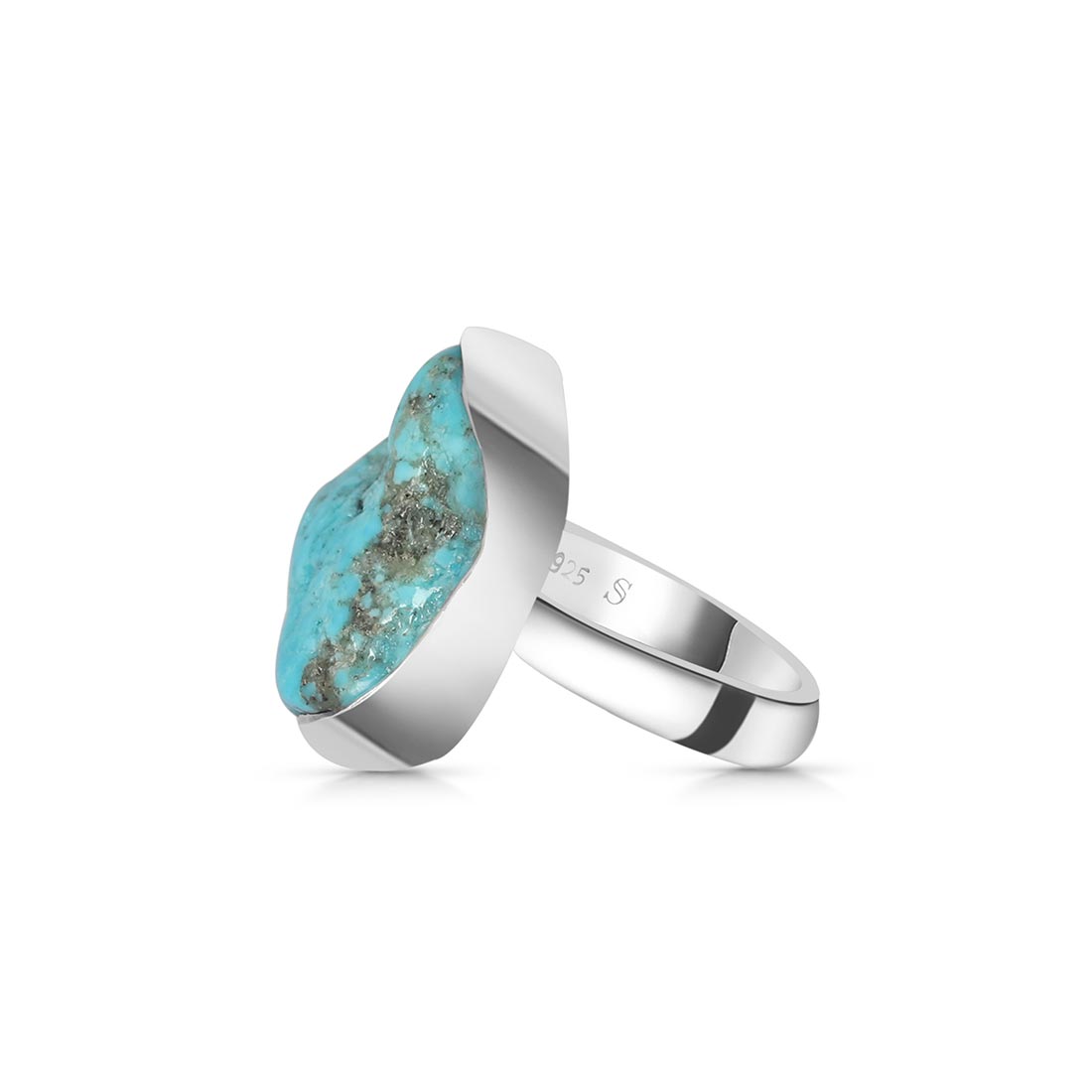 Turquoise (Rough) Adjustable Ring-(TRQ-R-98.)