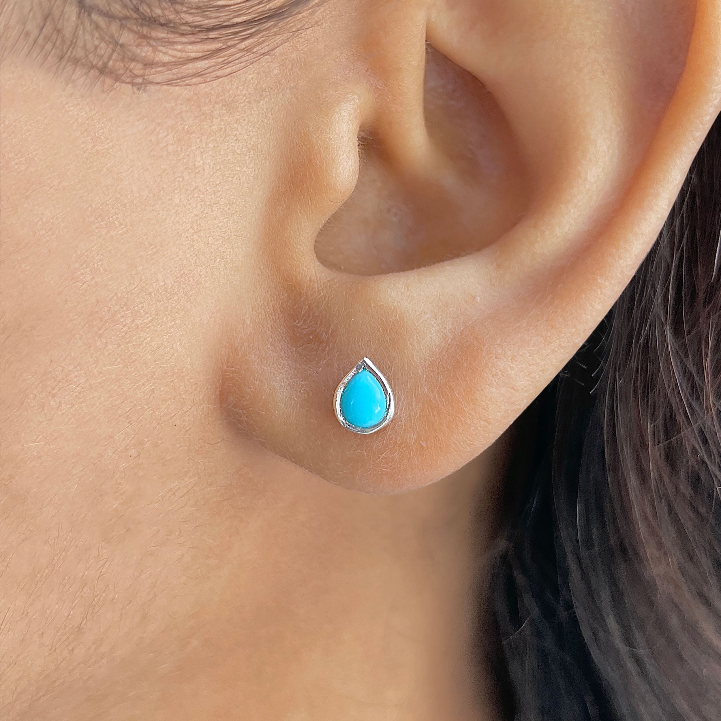 Turquoise Earring-(TRQ-RDE-1105A.)