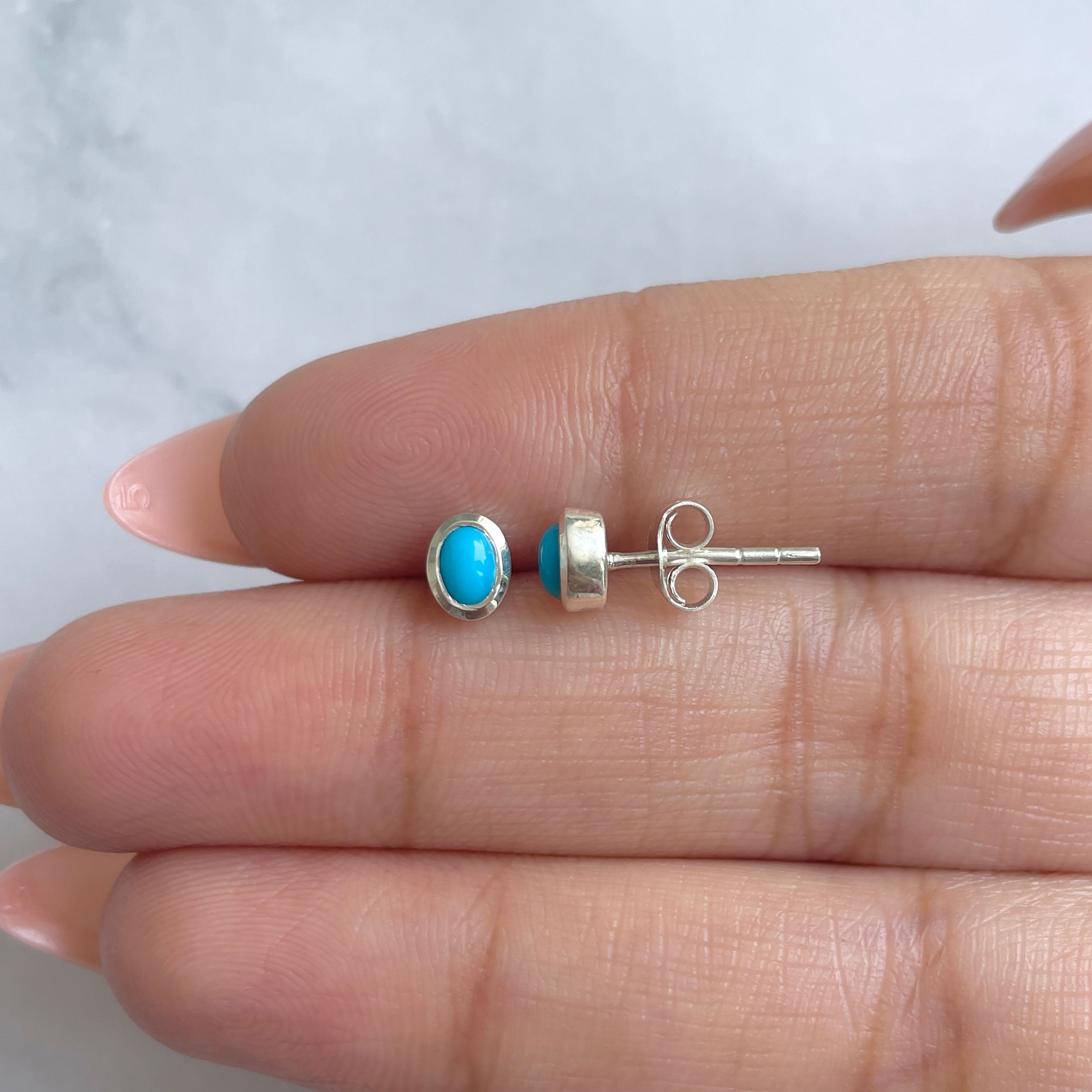 Turquoise Earring-(TRQ-RDE-1107.)