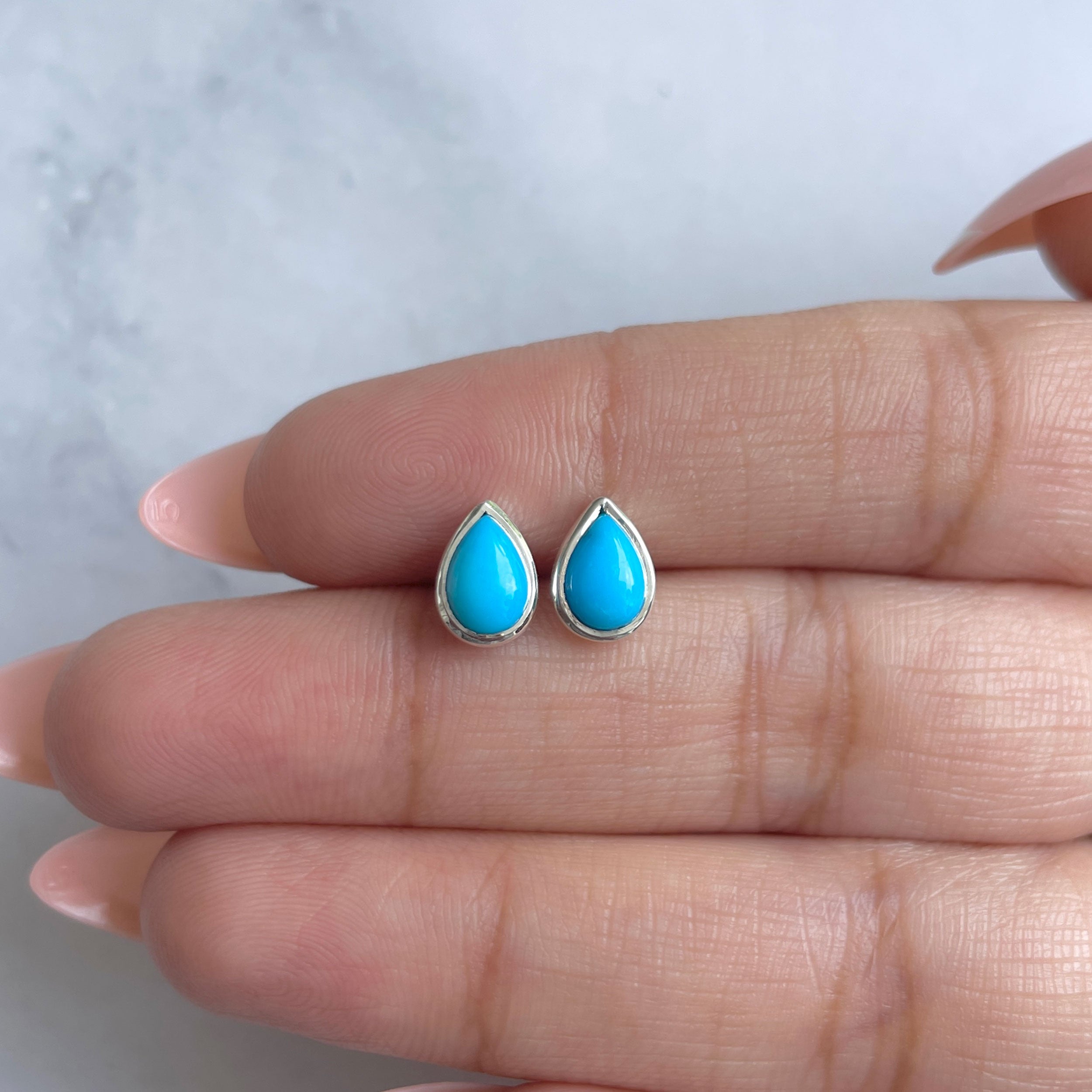 Turquoise Earring-(TRQ-RDE-1110.)