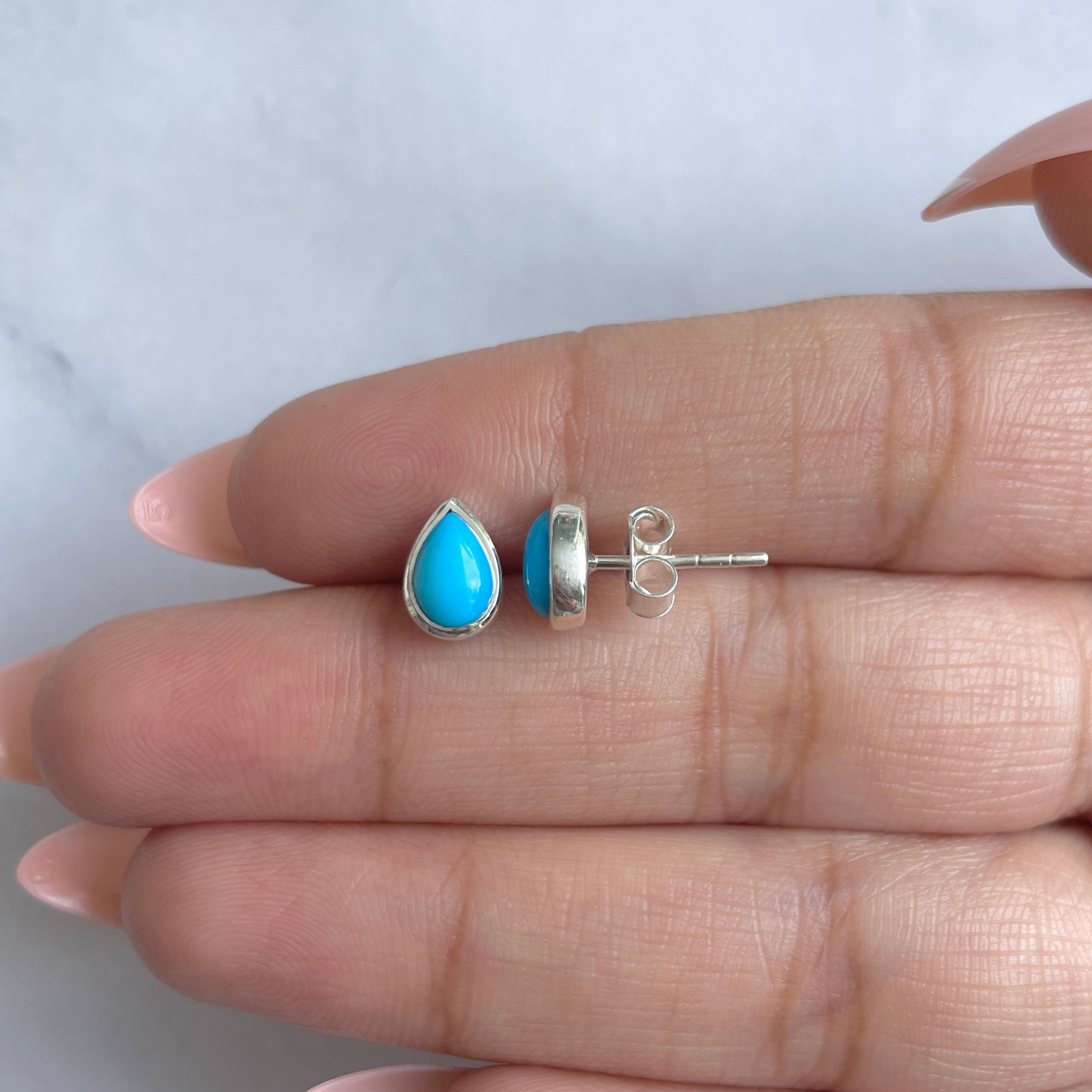 Turquoise Earring-(TRQ-RDE-1110.)