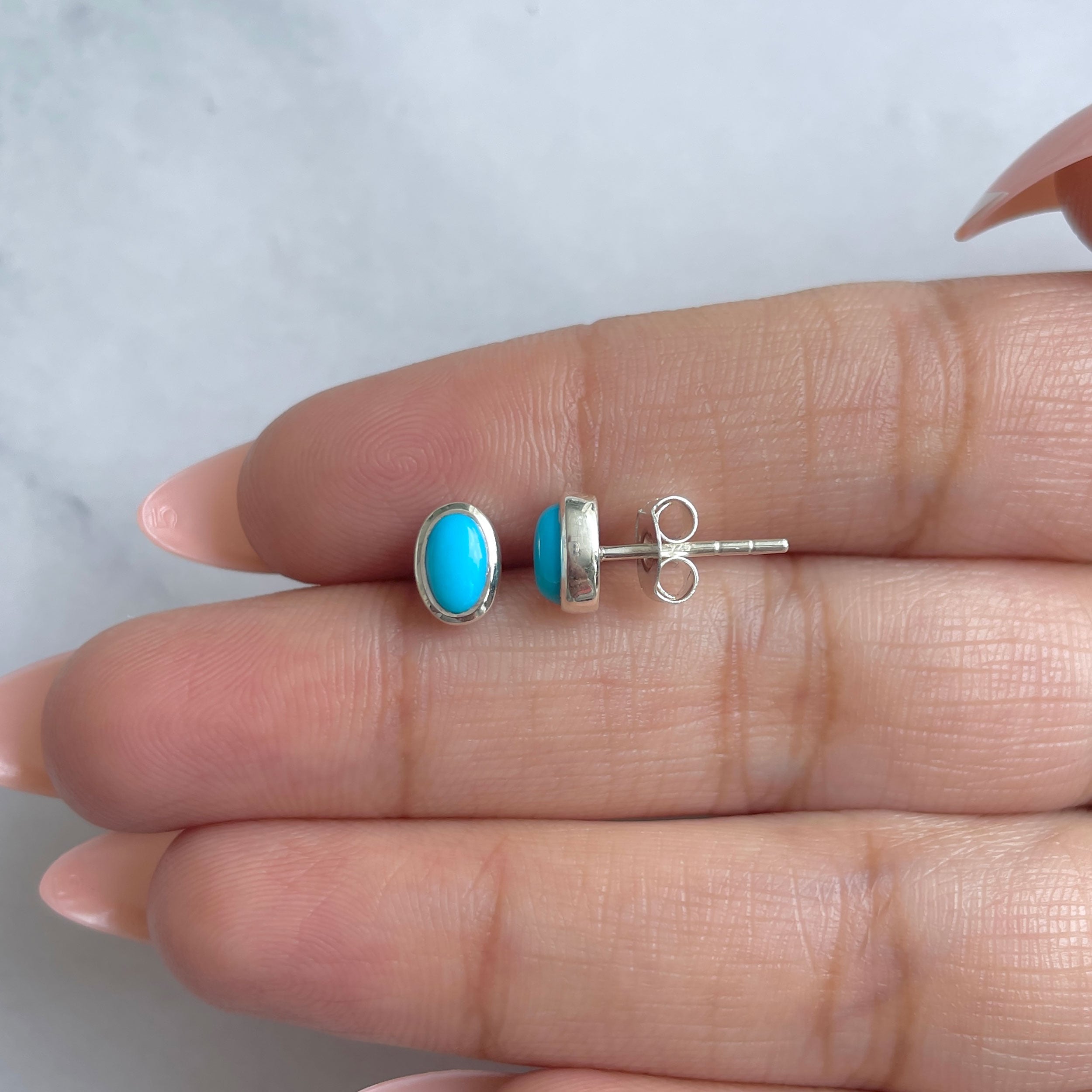 Turquoise Earring-(TRQ-RDE-1112.)