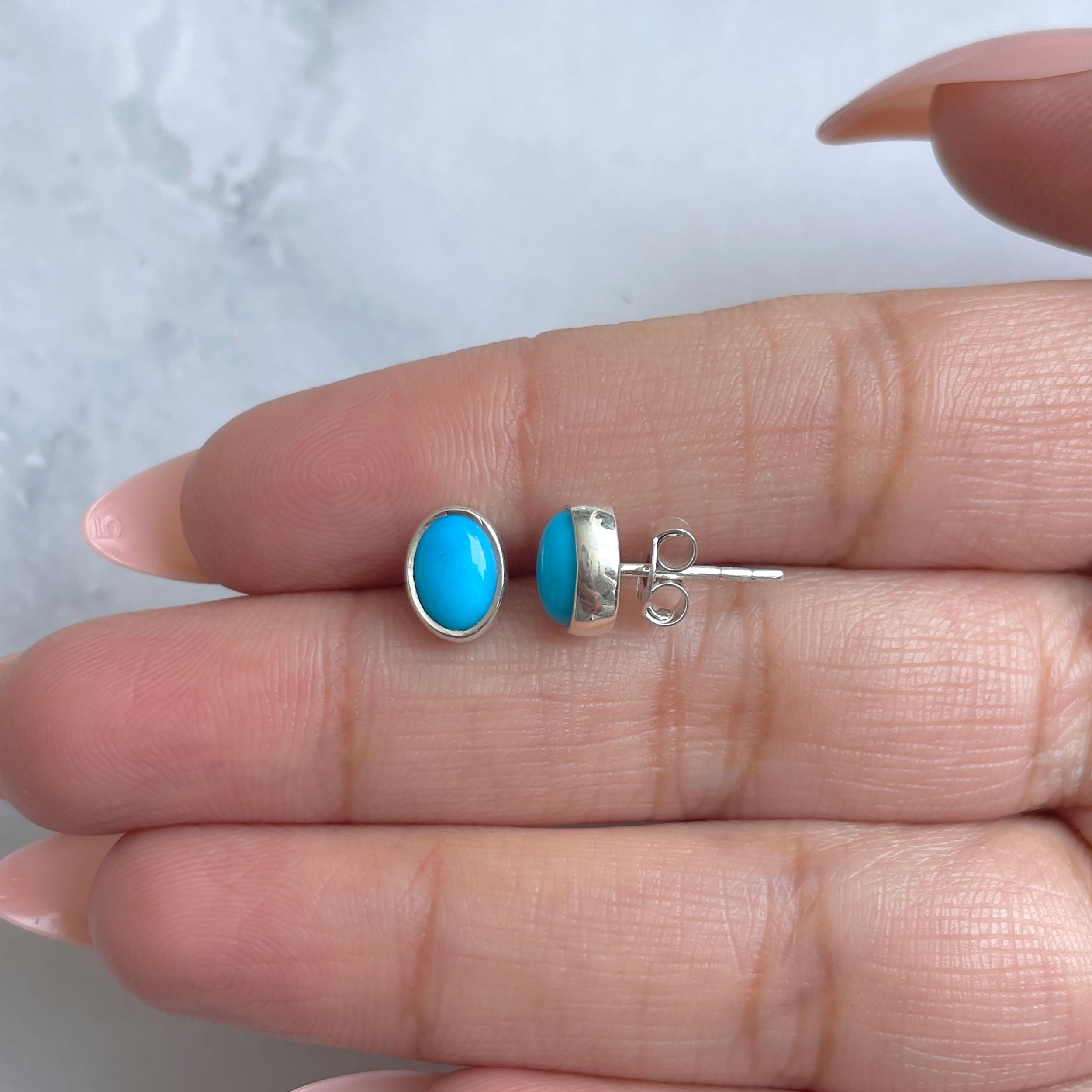 Turquoise Earring-(TRQ-RDE-1113.)