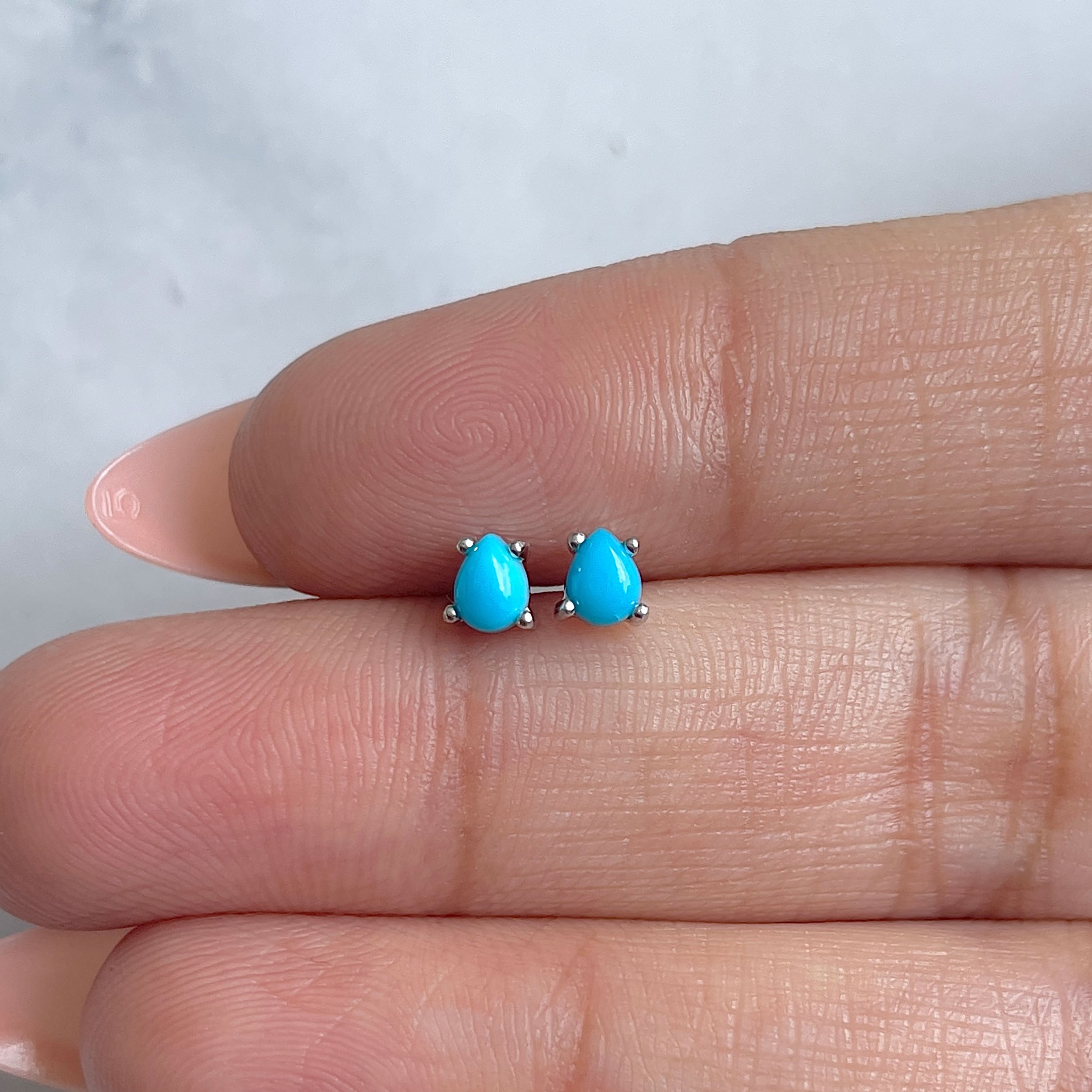 Turquoise Earring-(TRQ-RDE-1114.)