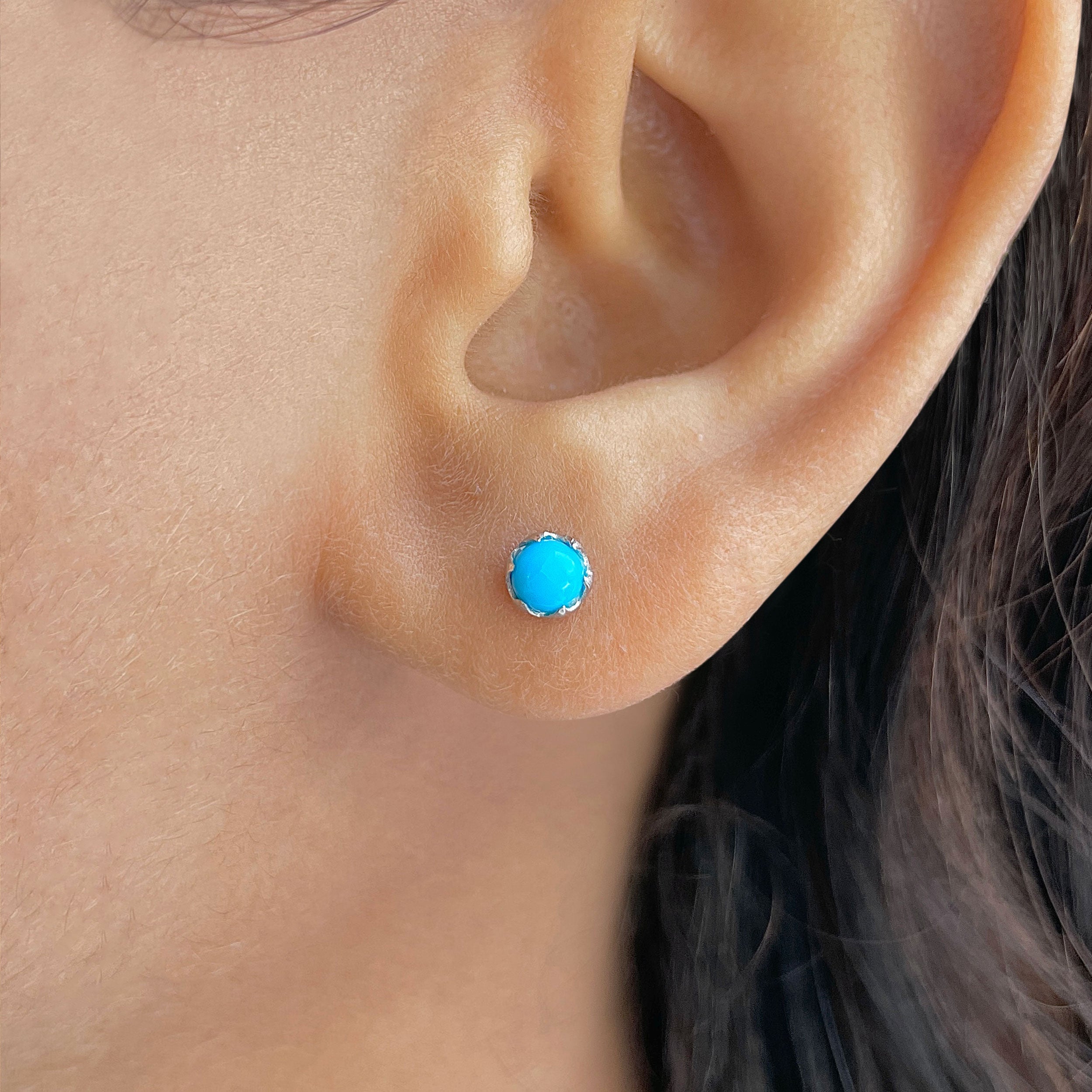Turquoise Earring-(TRQ-RDE-809.)