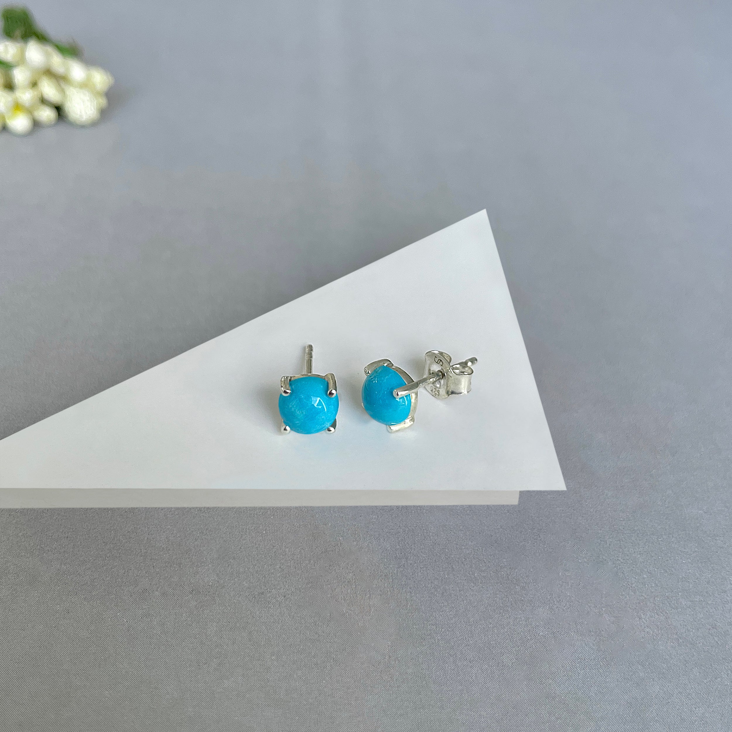 Turquoise Stud Earrings-(TRQ-SE-1069.)