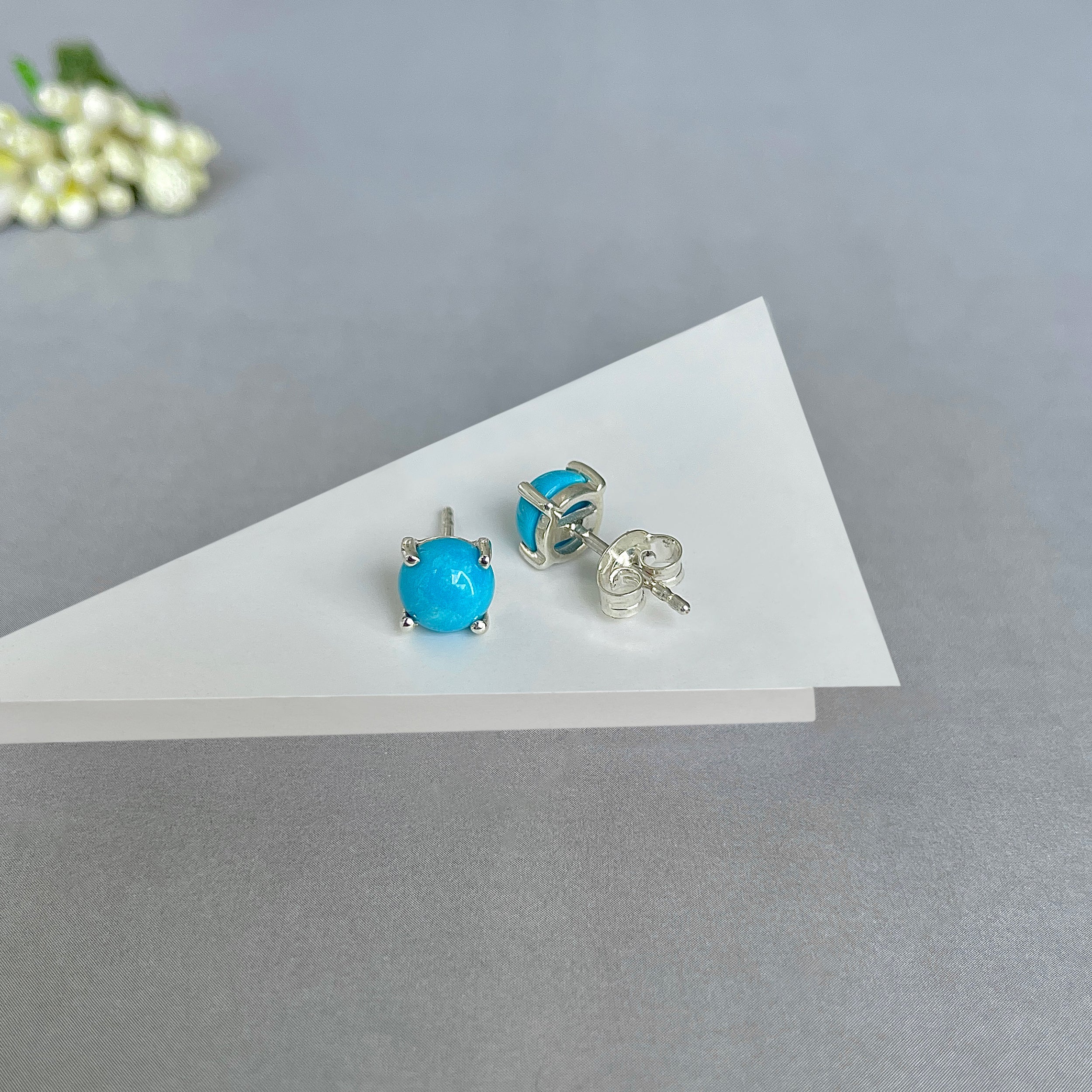 Turquoise Stud Earrings-(TRQ-SE-1069.)