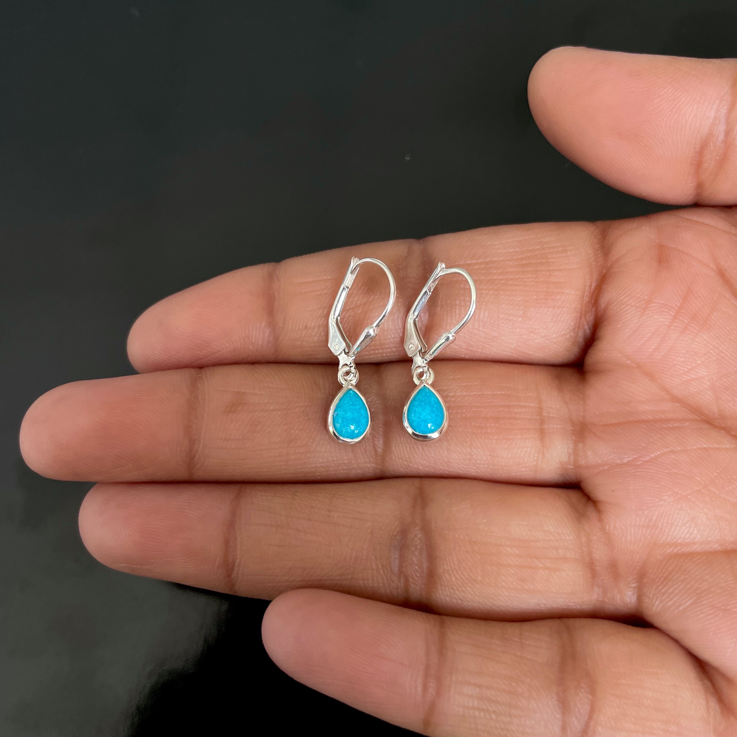 Turquoise Leverback Earring-(TRQ-SE-1109.)