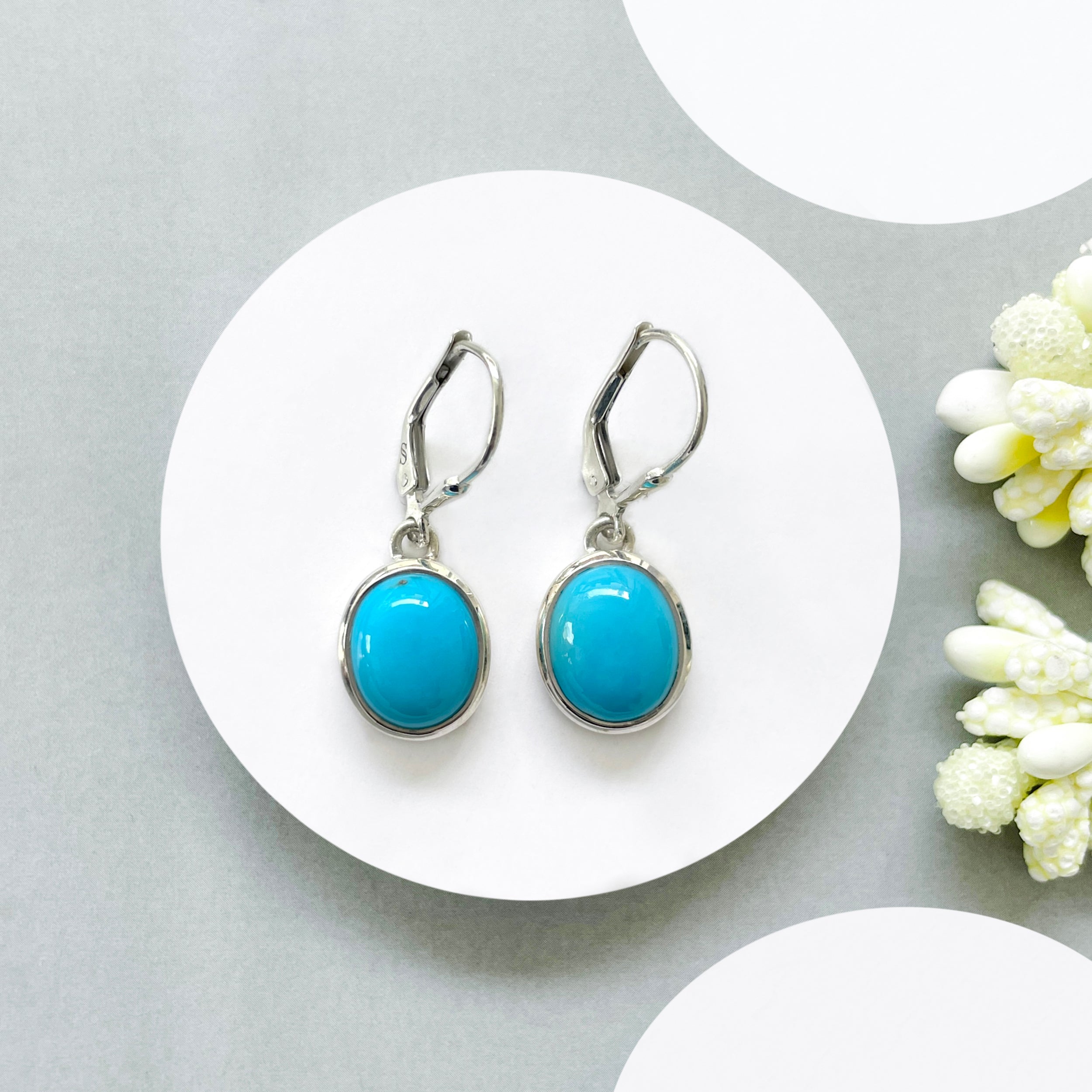 Turquoise Leverback Earring-(TRQ-SE-1116.)