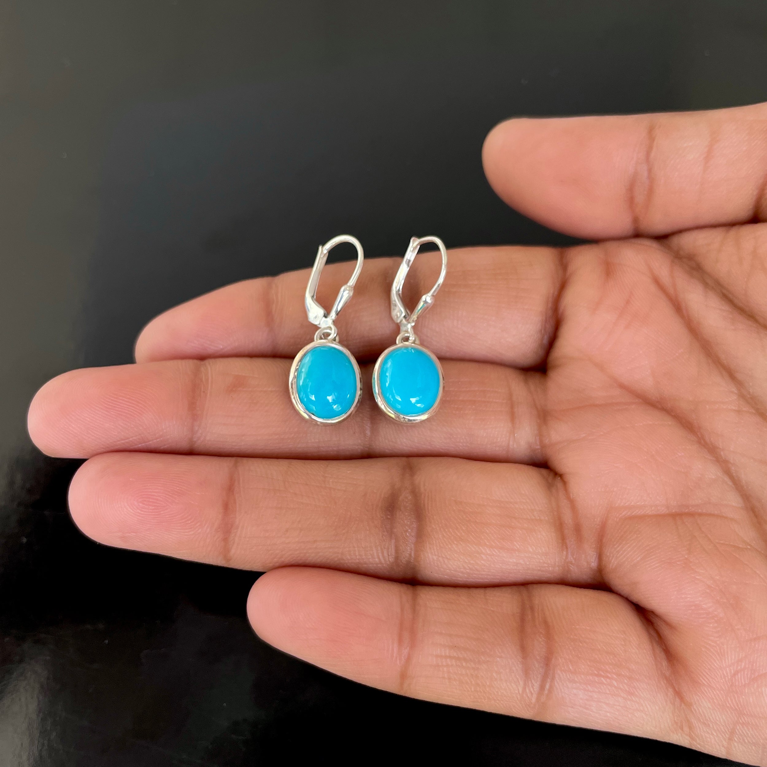 Turquoise Leverback Earring-(TRQ-SE-1116.)