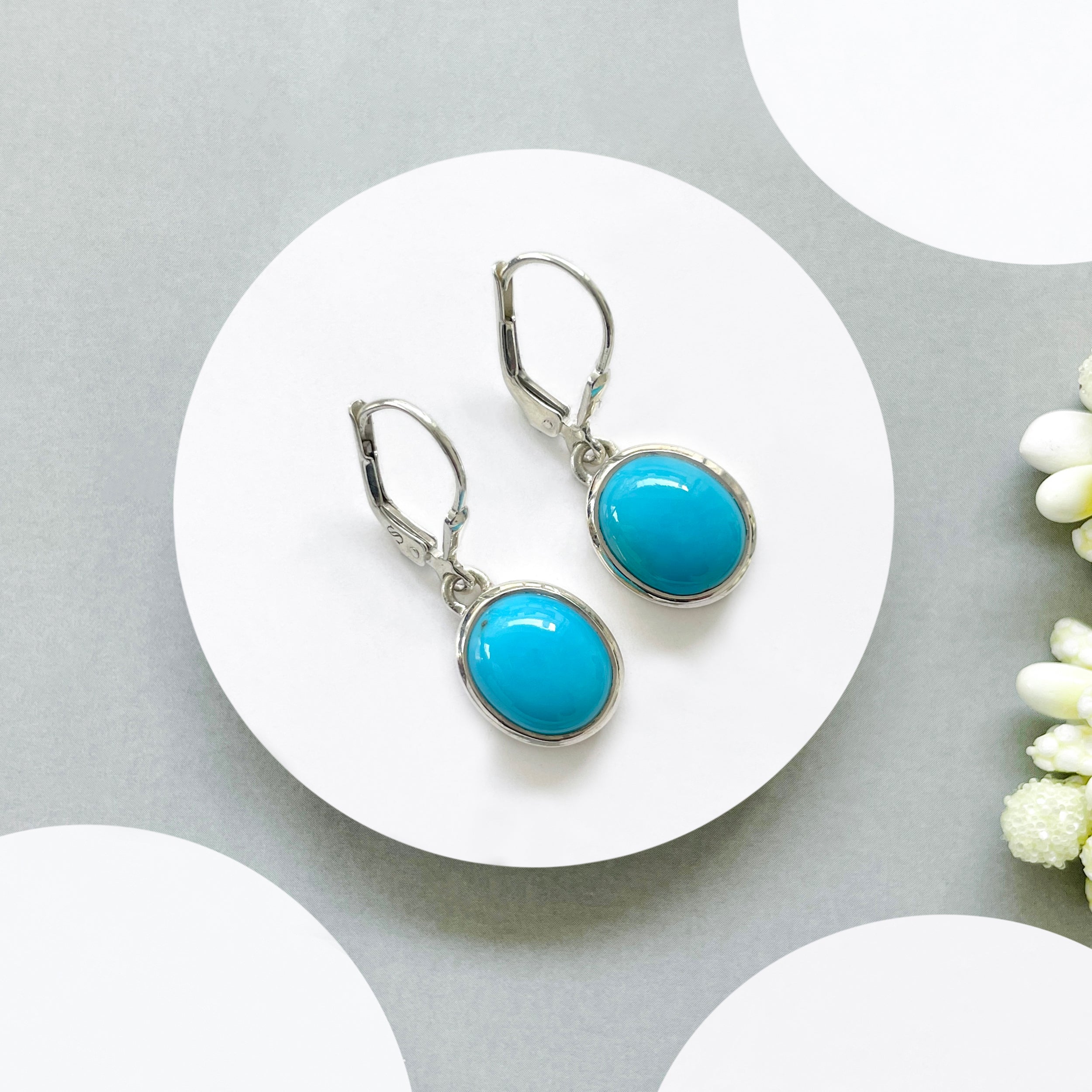Turquoise Leverback Earring-(TRQ-SE-1116.)