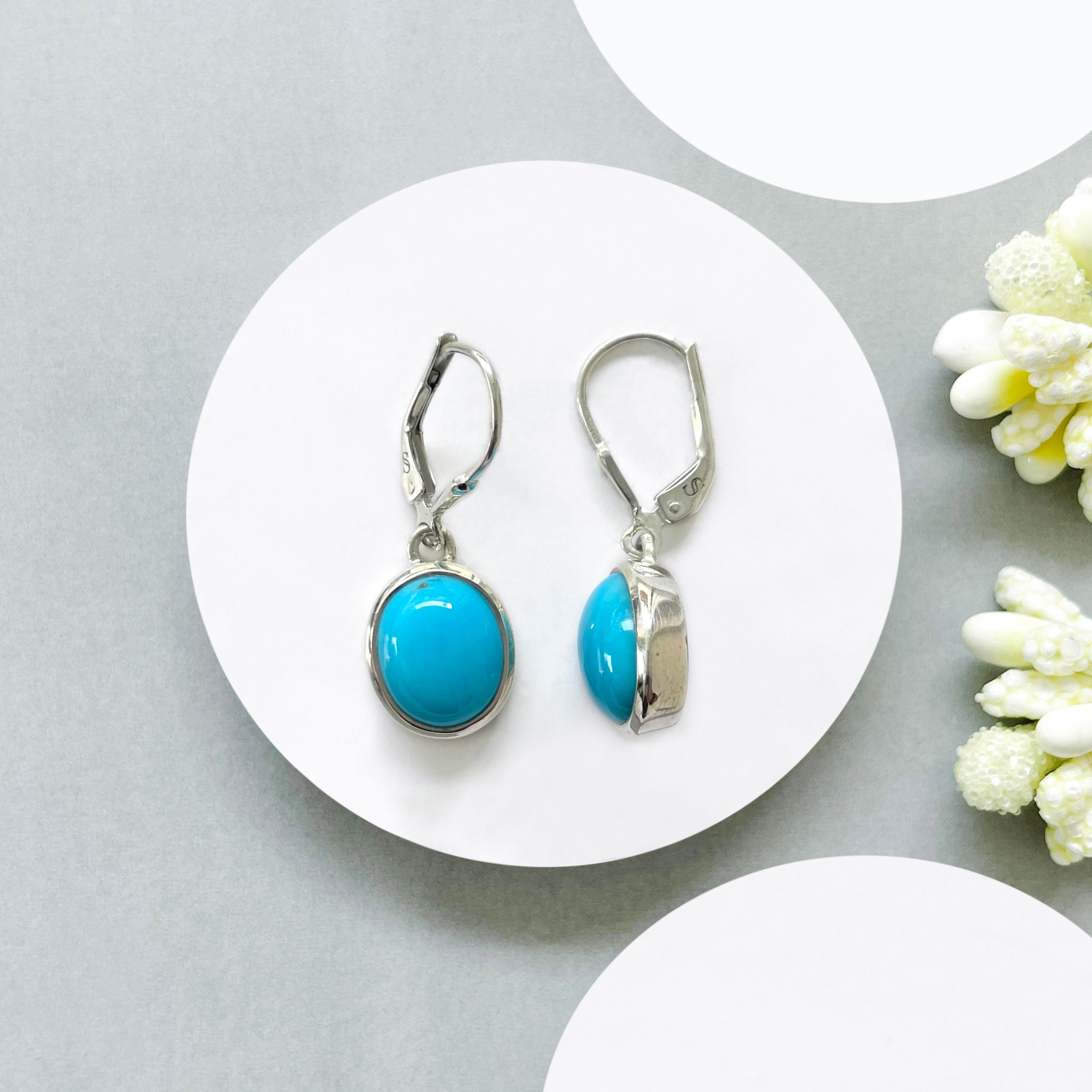 Turquoise Leverback Earring-(TRQ-SE-1116.)