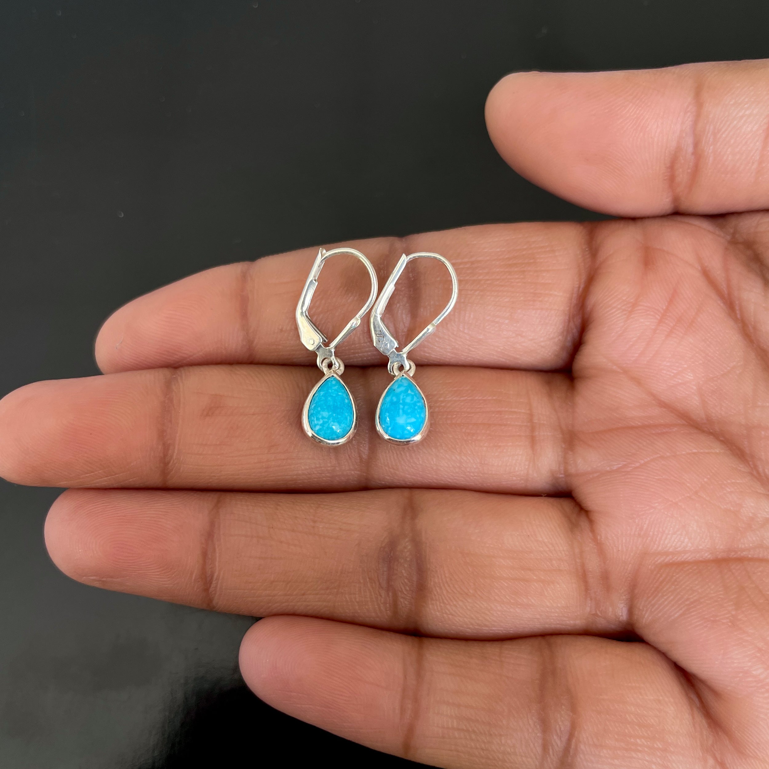Turquoise Leverback Earring-(TRQ-SE-1117.)