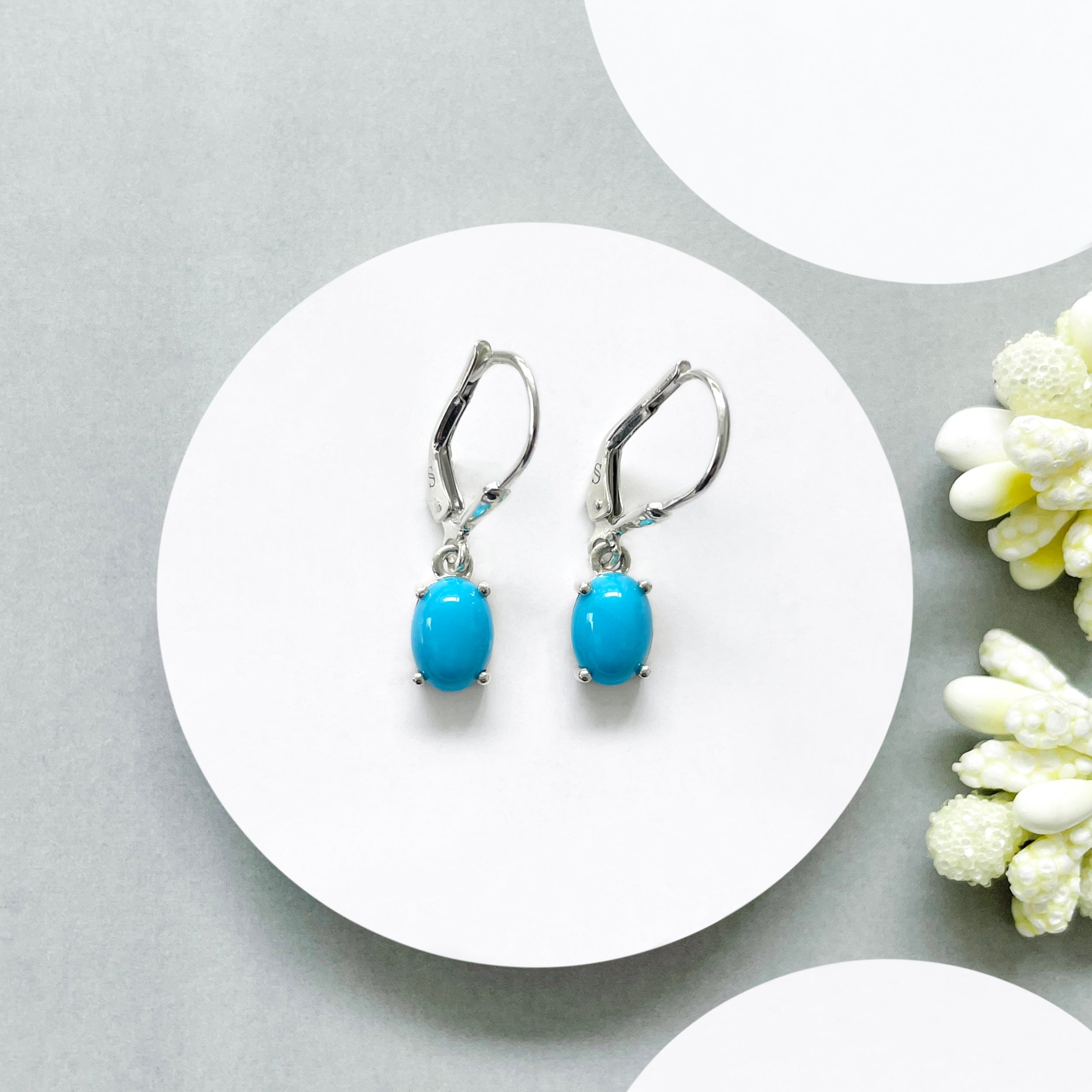 Turquoise Leverback Earring-(TRQ-SE-1128.)