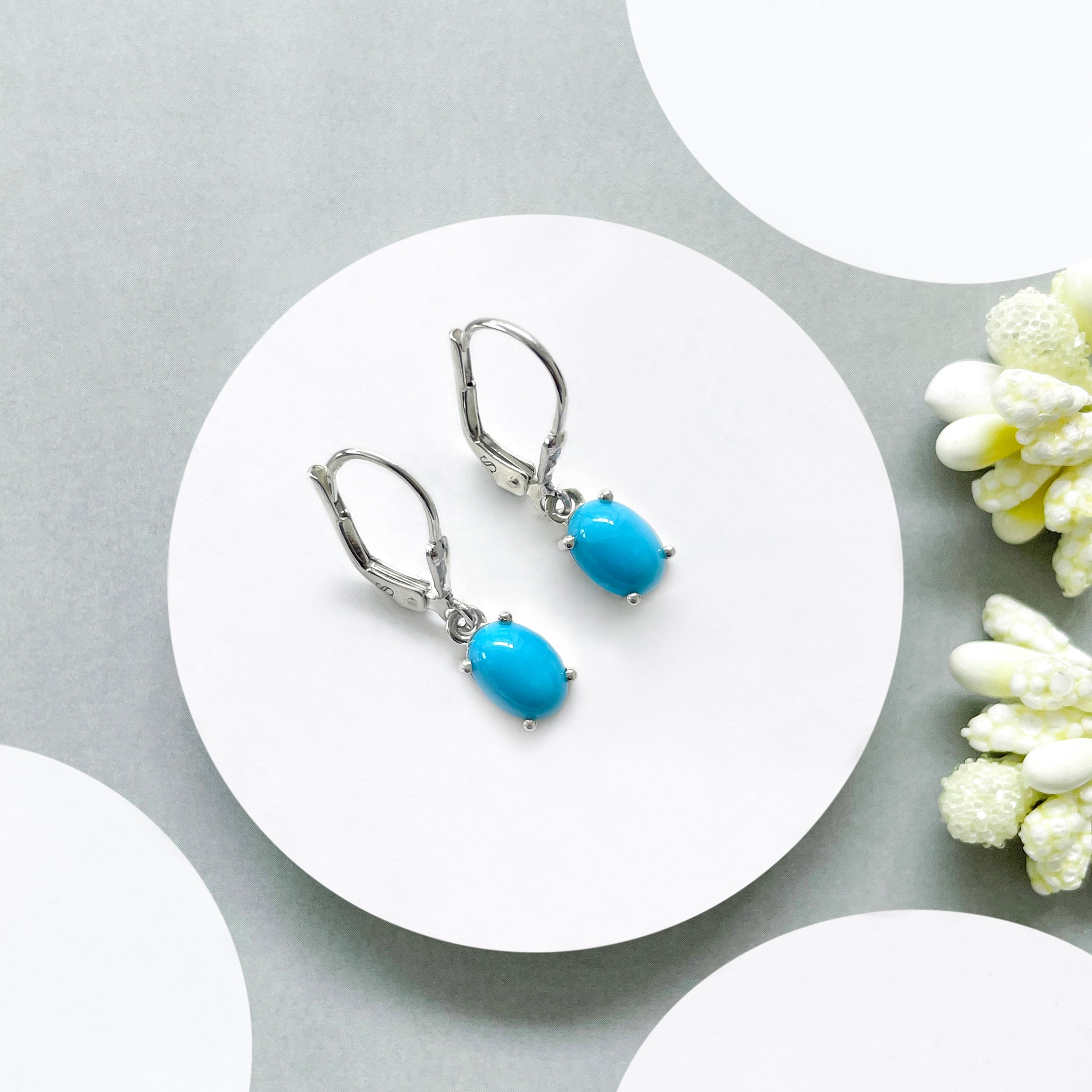 Turquoise Leverback Earring-(TRQ-SE-1128.)