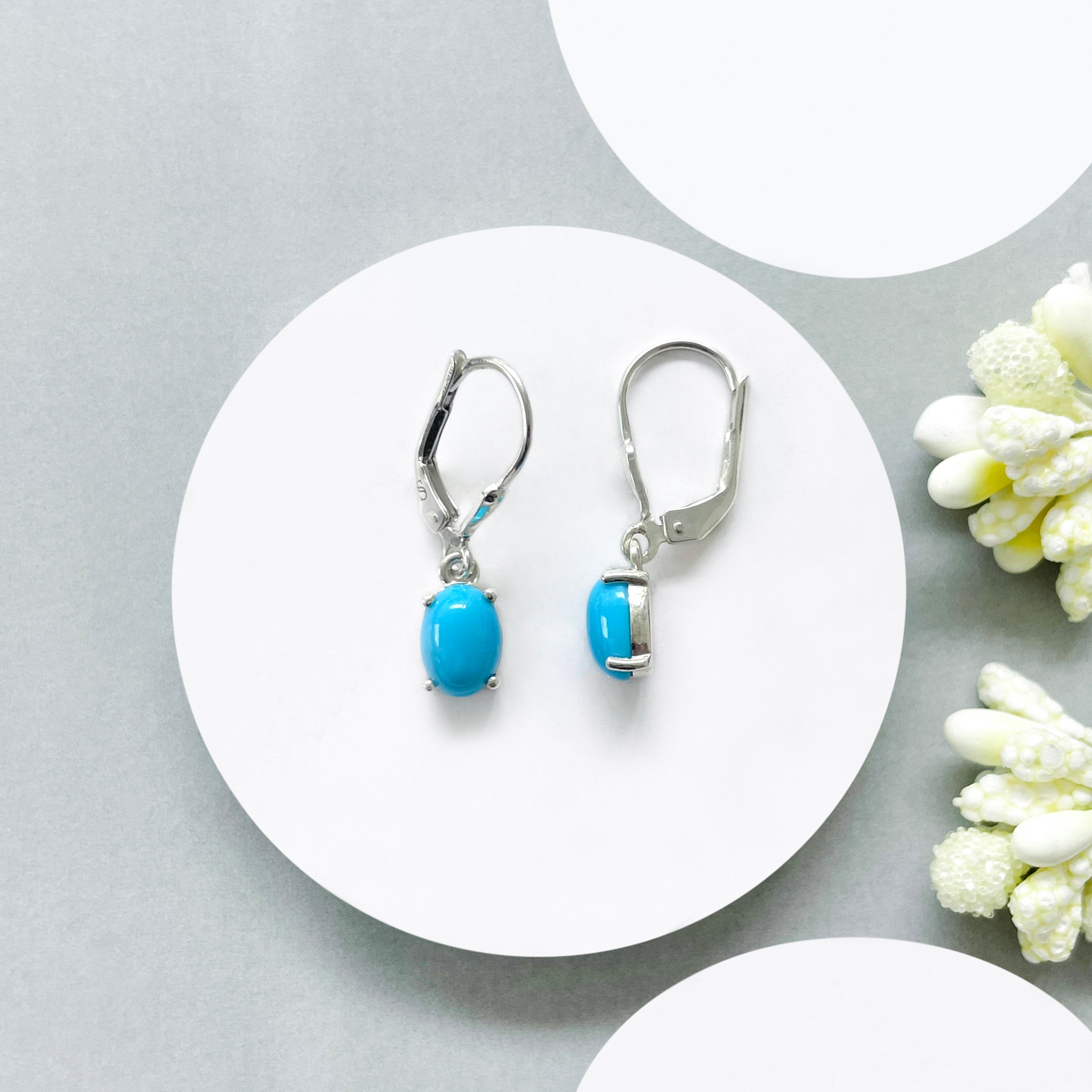 Turquoise Leverback Earring-(TRQ-SE-1128.)