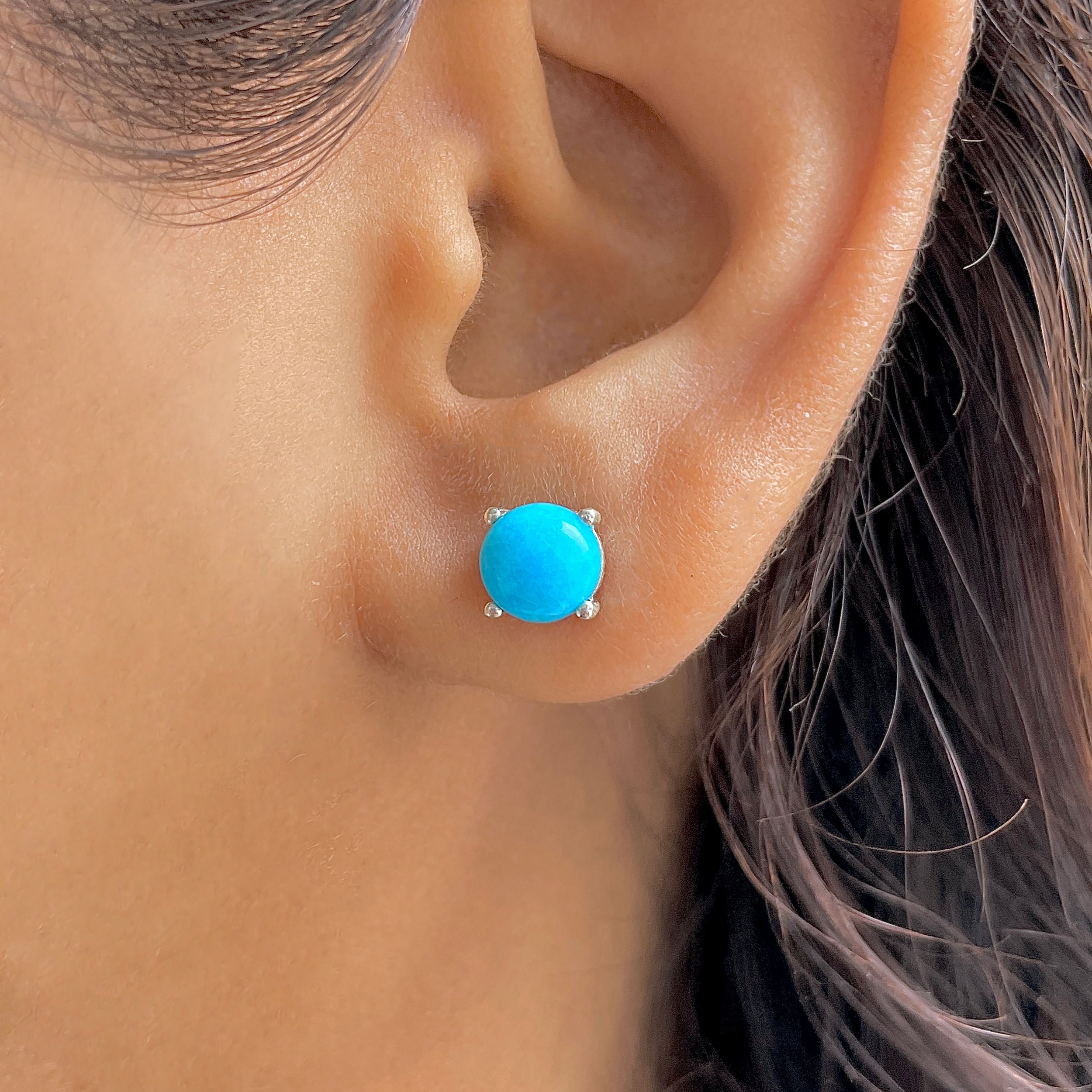 Turquoise Stud Earring-(TRQ-SE-1178.)