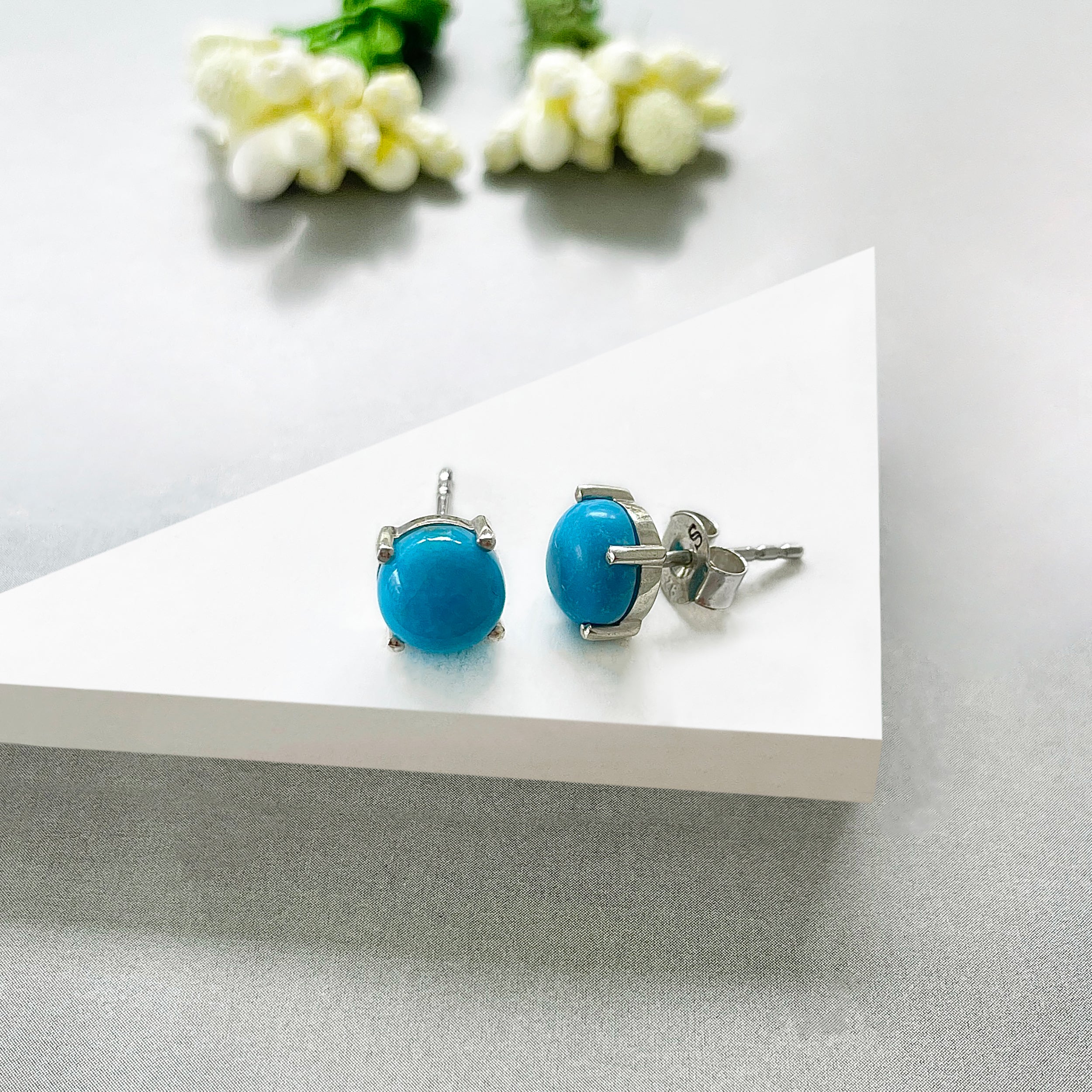 Turquoise Stud Earring-(TRQ-SE-1178.)