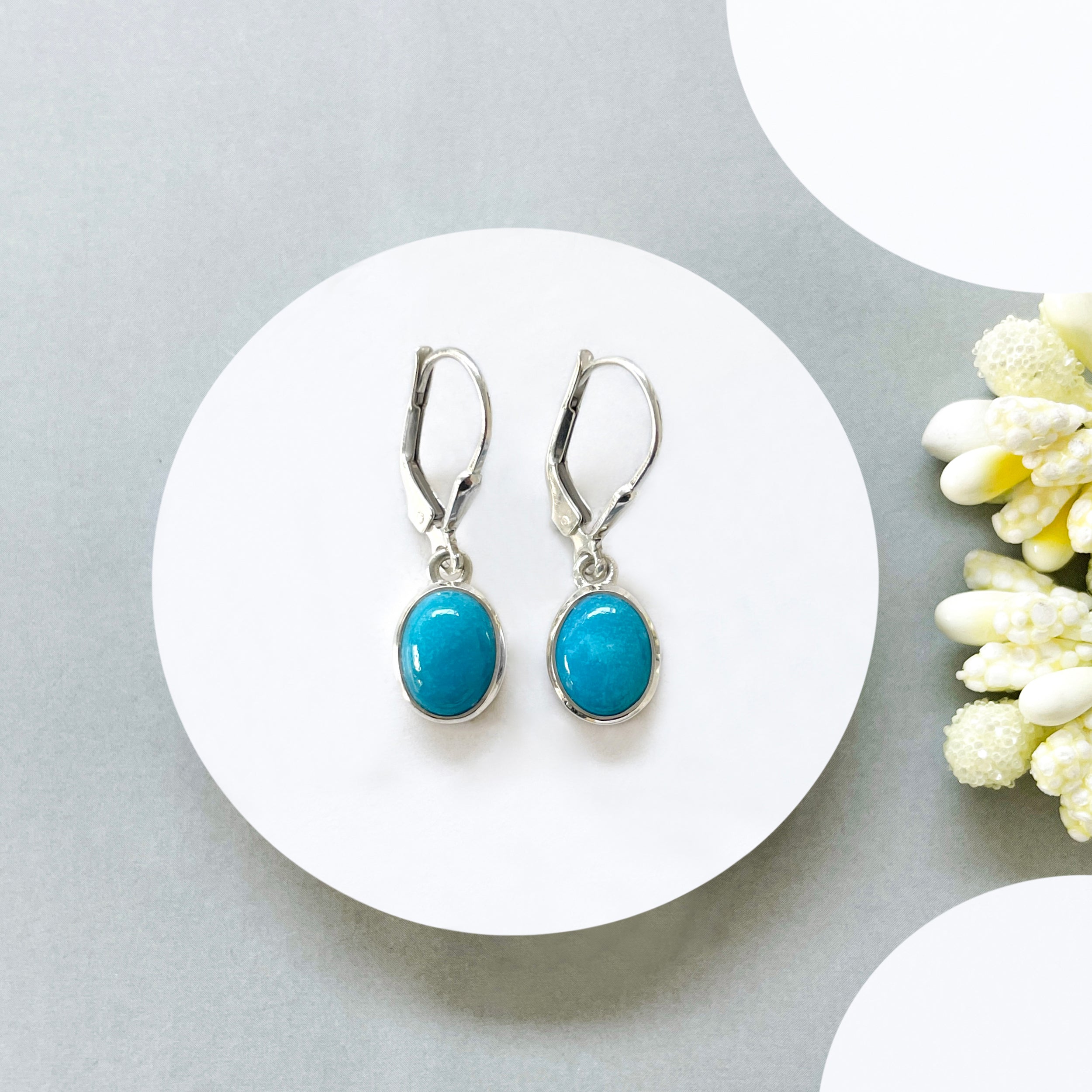 Turquoise Leverback Earring-(TRQ-SE-1232.)