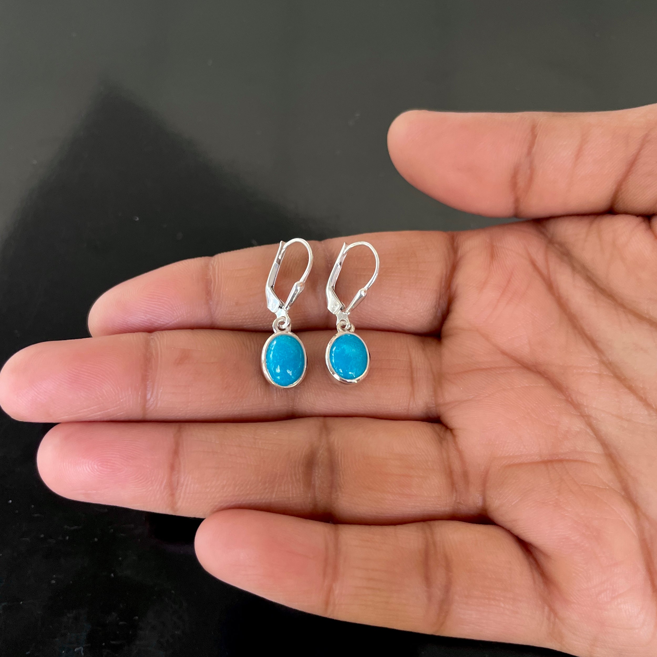 Turquoise Leverback Earring-(TRQ-SE-1232.)