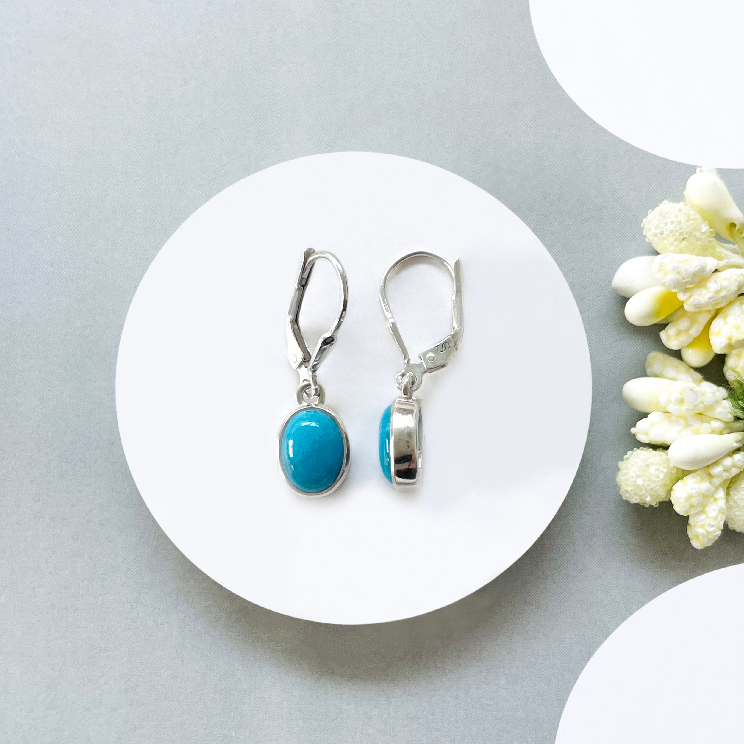 Turquoise Leverback Earring-(TRQ-SE-1232.)