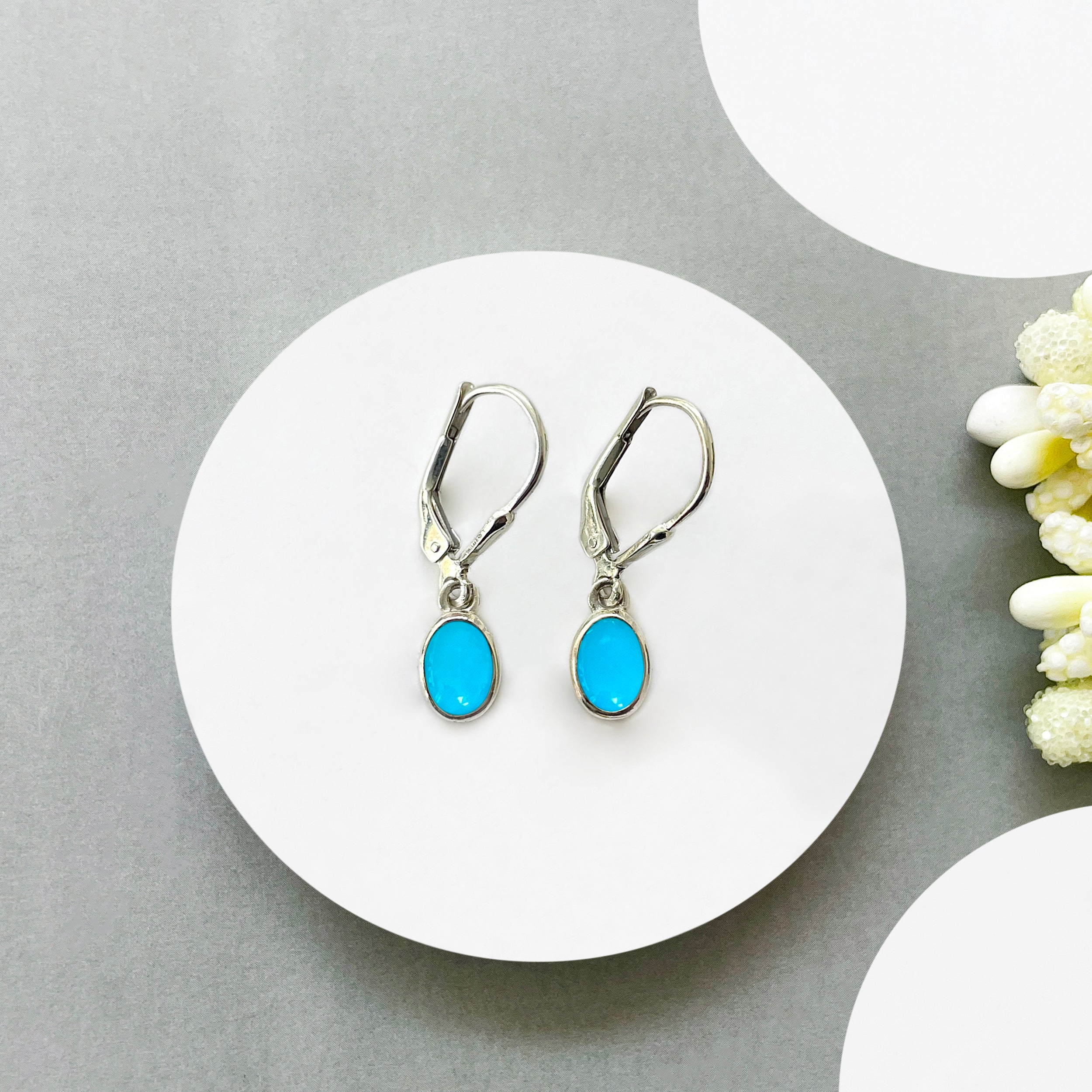 Turquoise Leverback Earring-(TRQ-SE-1285.)