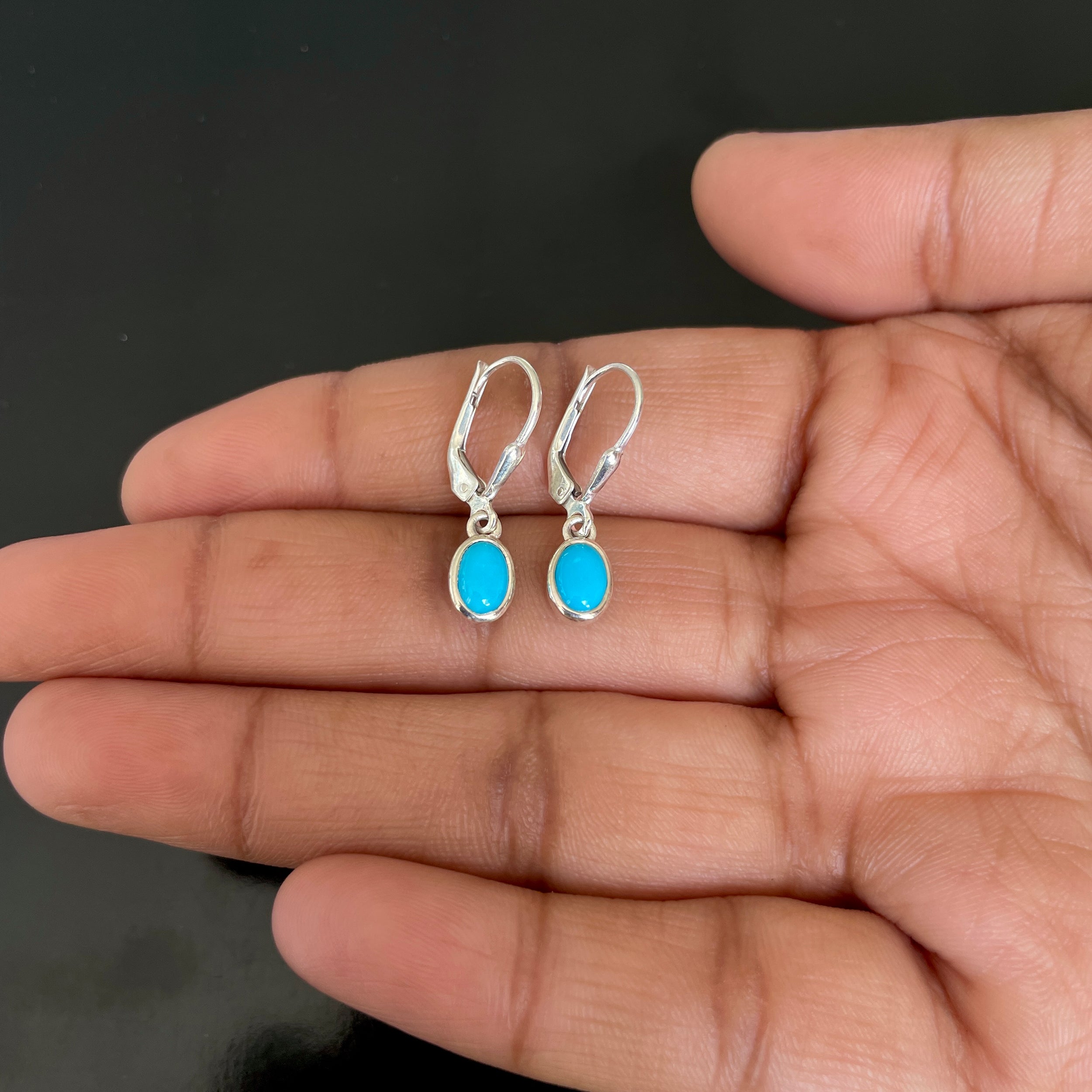 Turquoise Leverback Earring-(TRQ-SE-1285.)