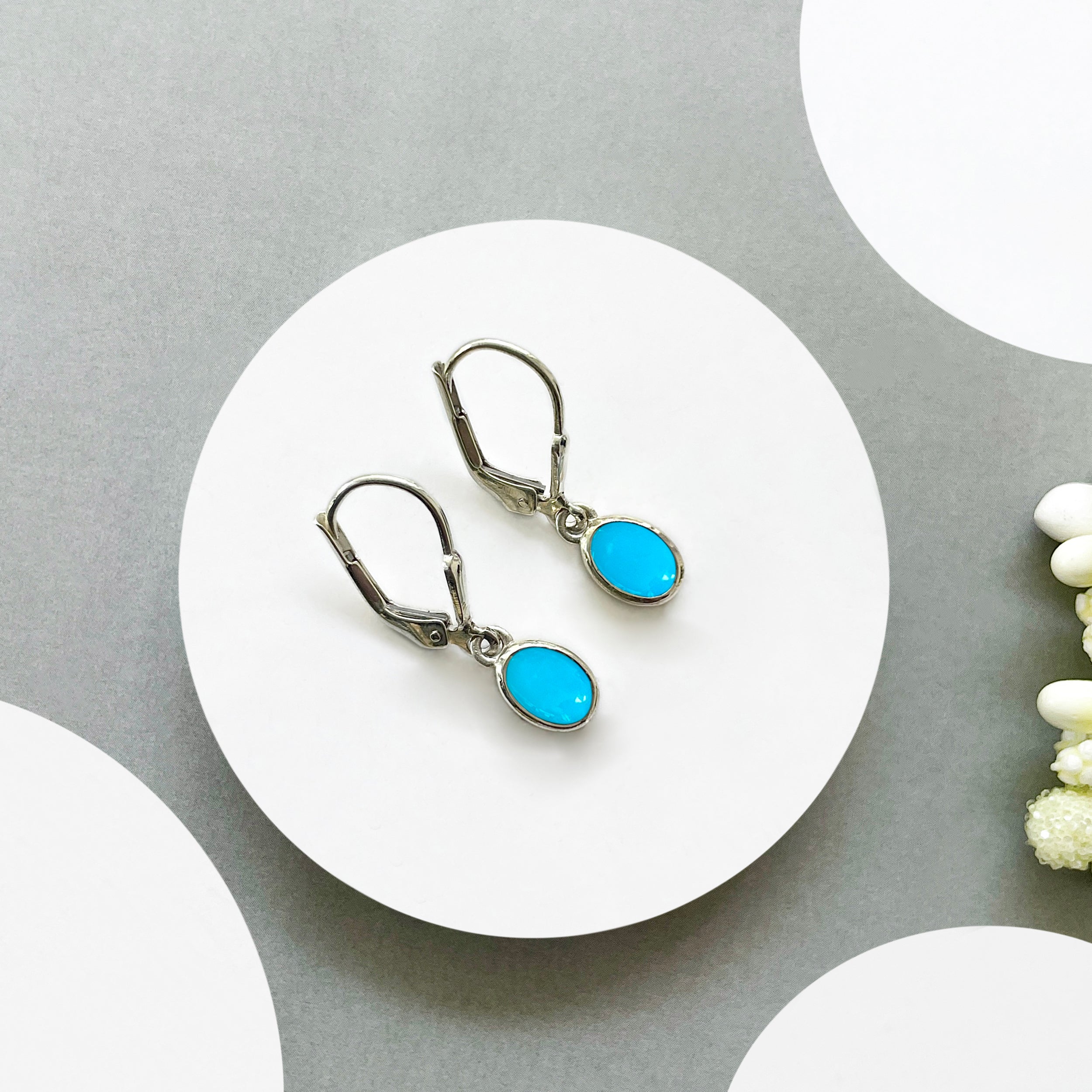 Turquoise Leverback Earring-(TRQ-SE-1285.)