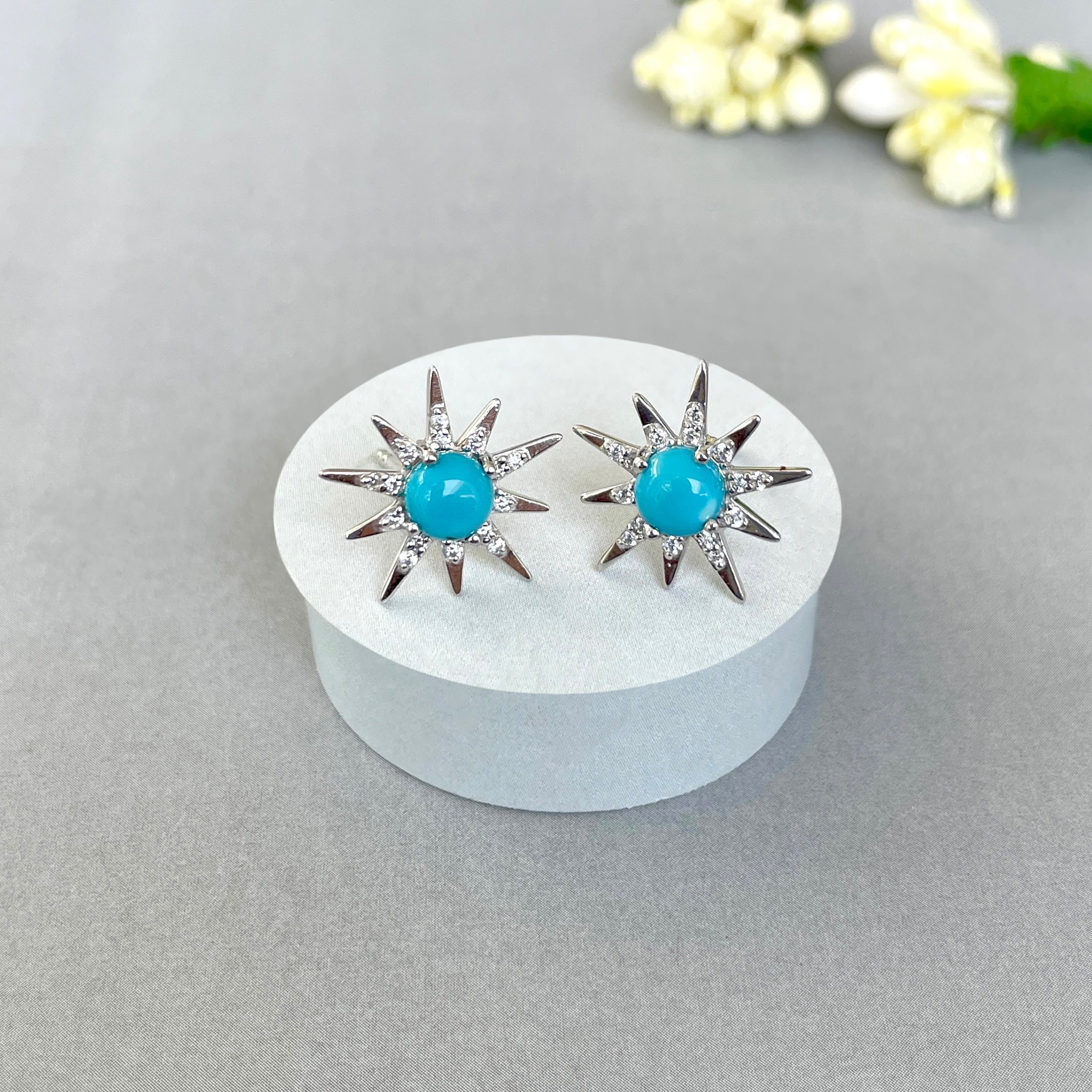 Turquoise Stud Earring-(TRQ-SE-50-W.)