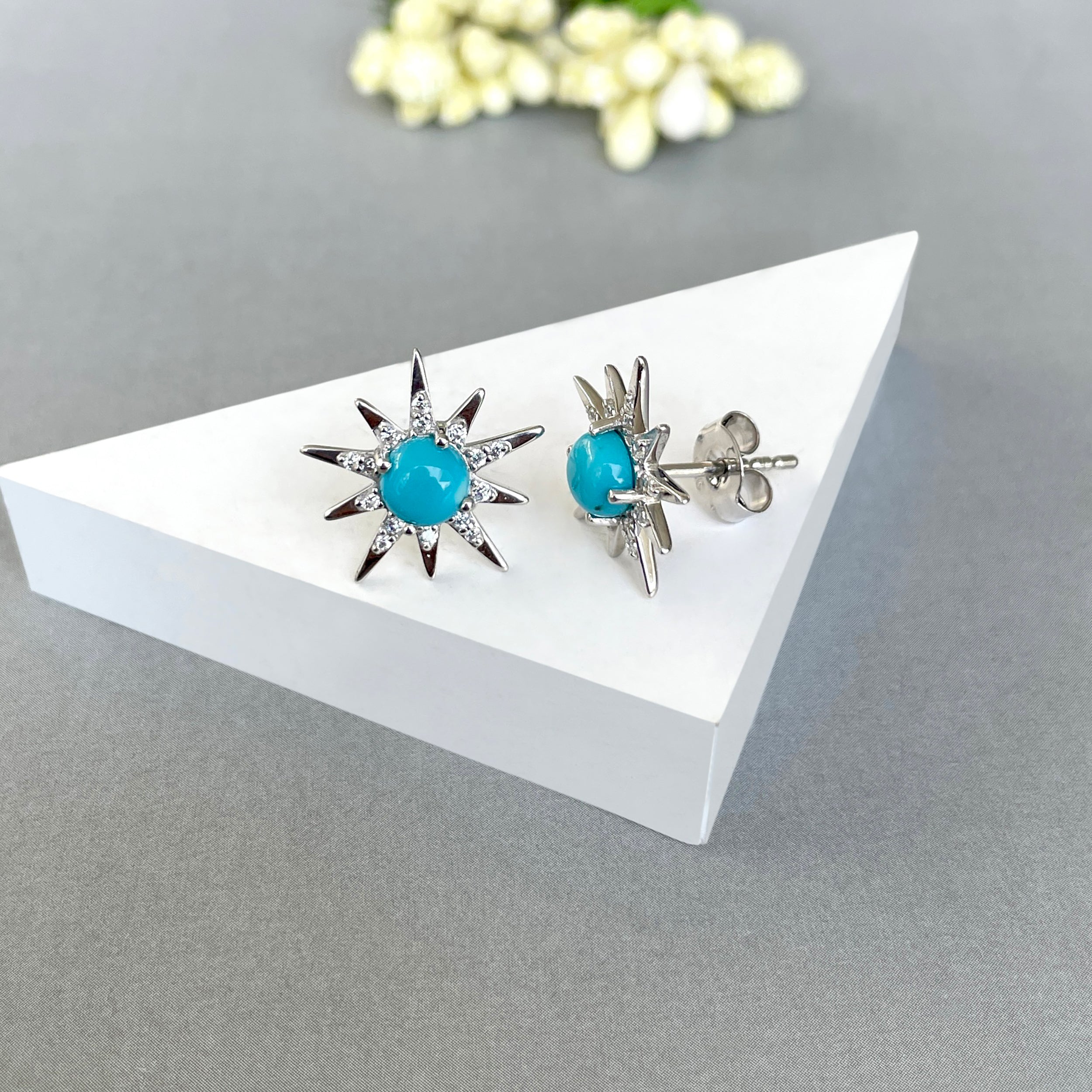 Turquoise Stud Earring-(TRQ-SE-50-W.)
