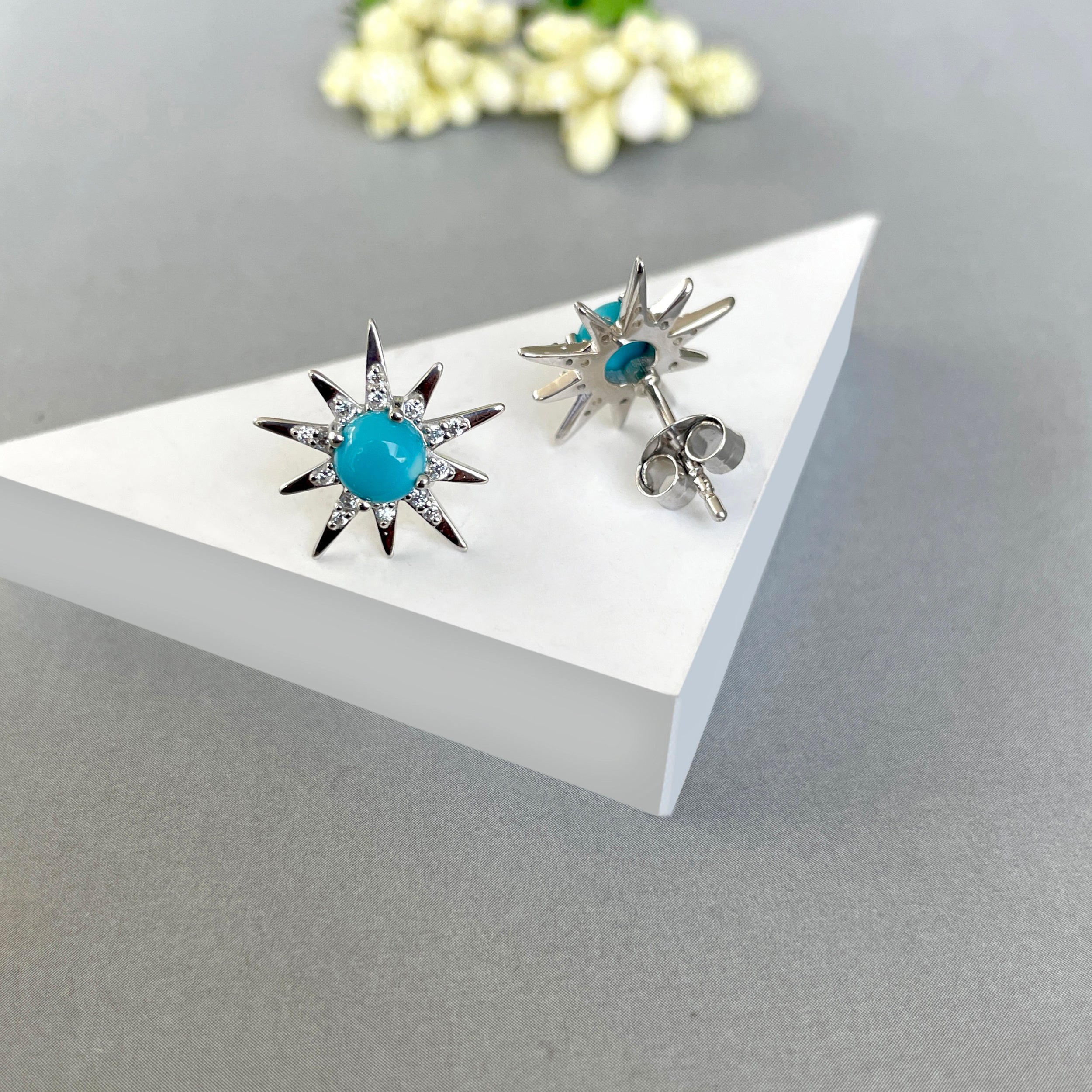 Turquoise Stud Earring-(TRQ-SE-50-W.)