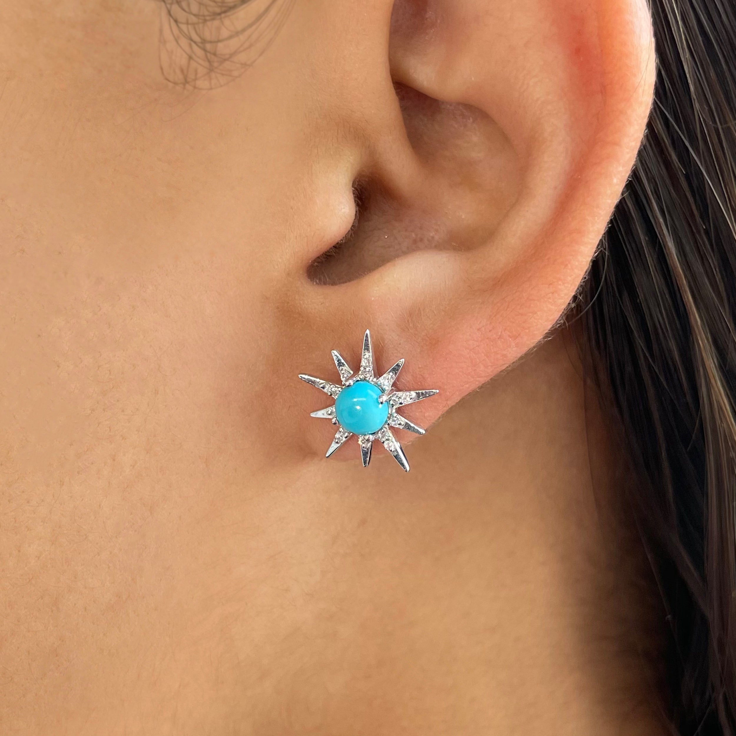 Turquoise Stud Earring-(TRQ-SE-50-W.)