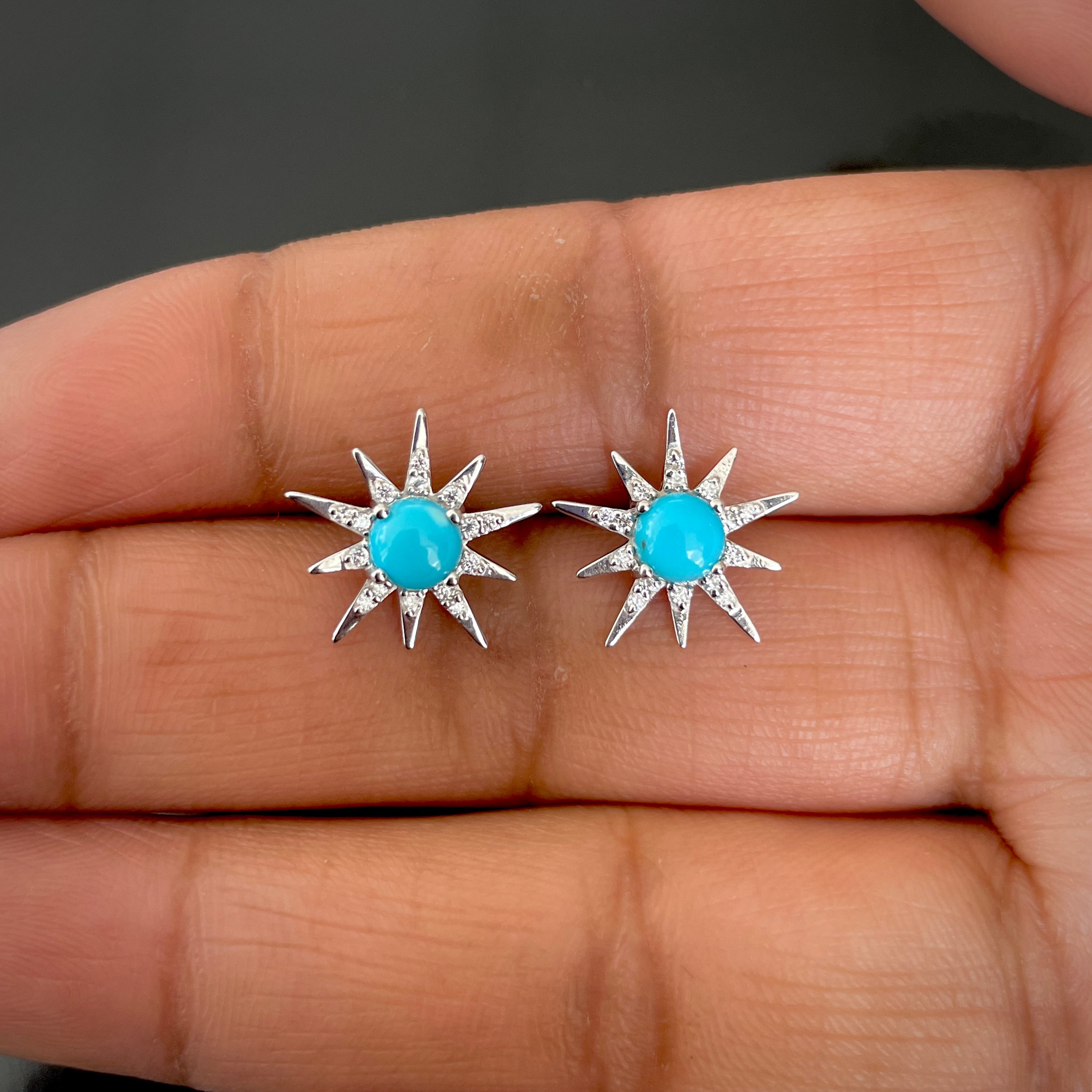 Turquoise Stud Earrings-(TRQ-SE-50W.)