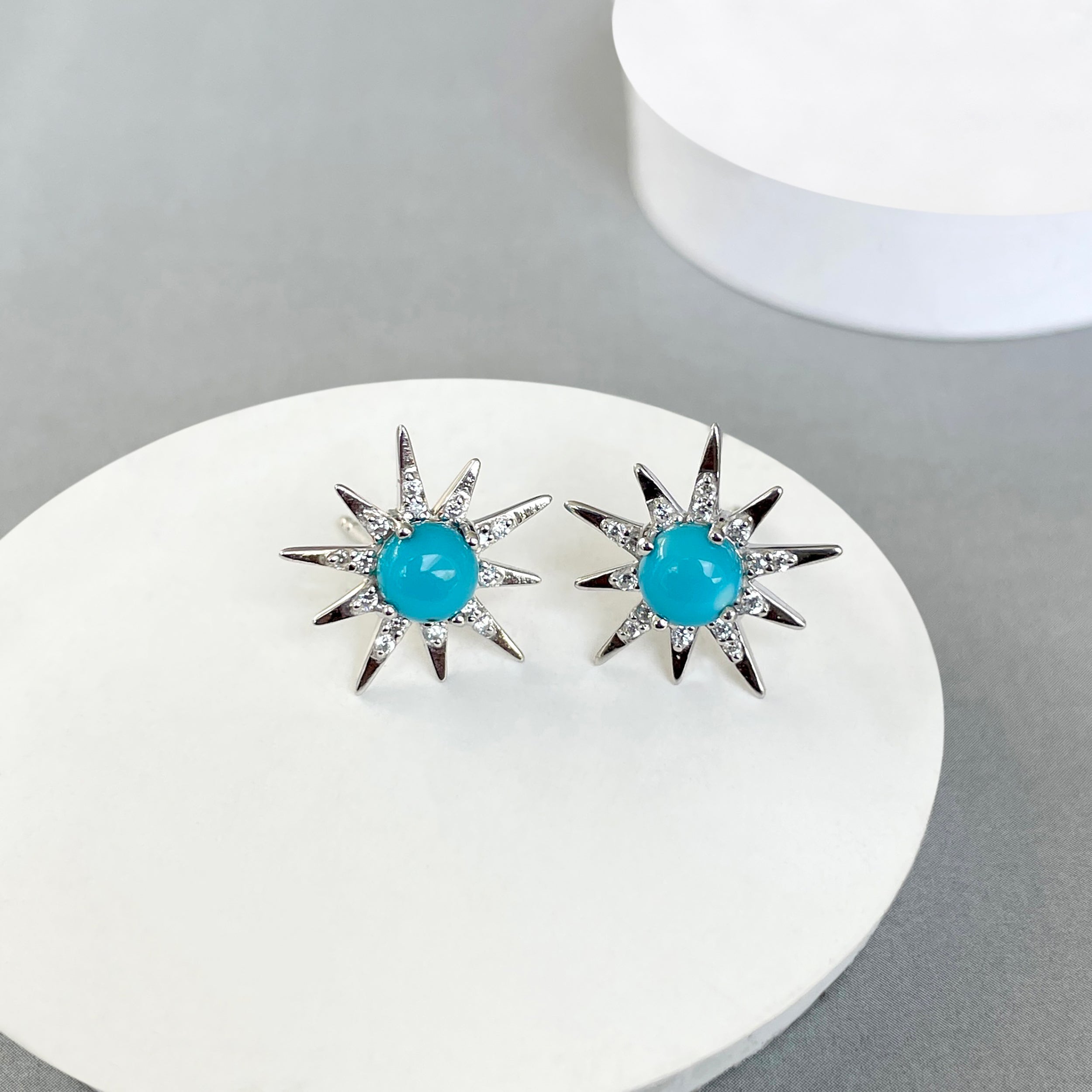 Turquoise Stud Earrings-(TRQ-SE-50W.)