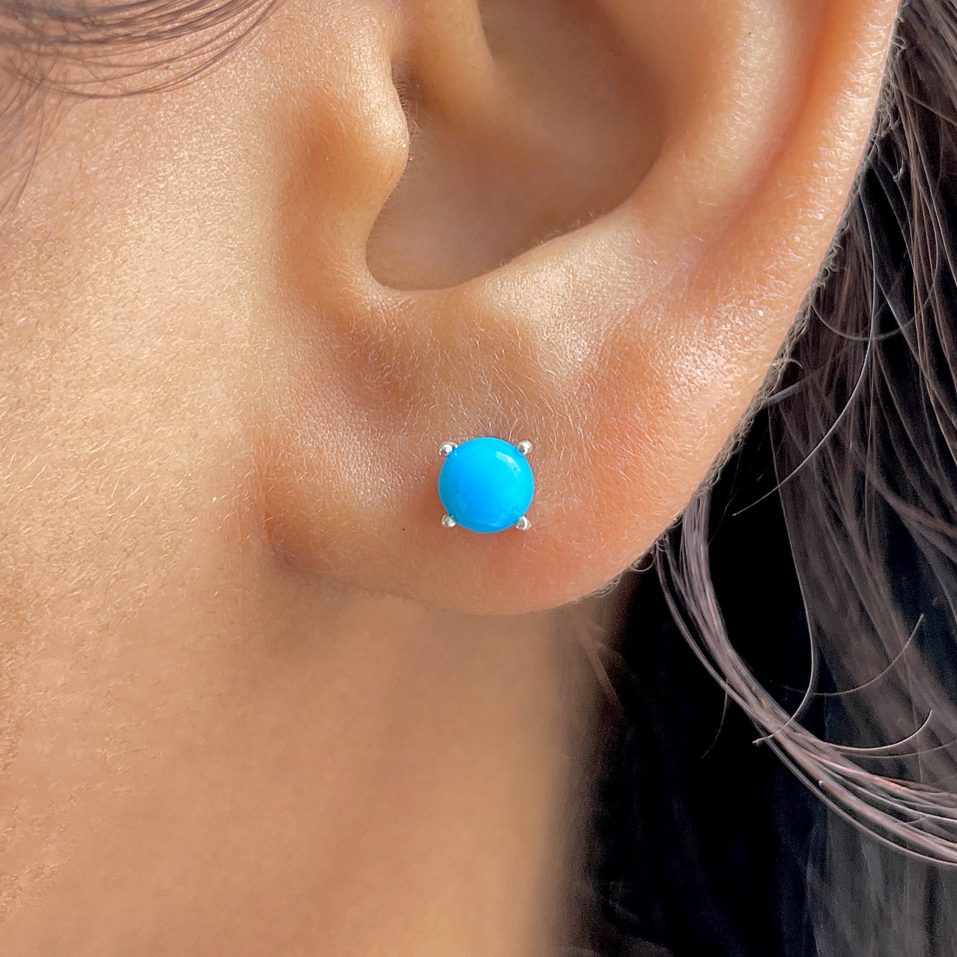 Turquoise Stud Earring-(TRQ-SE-699.)